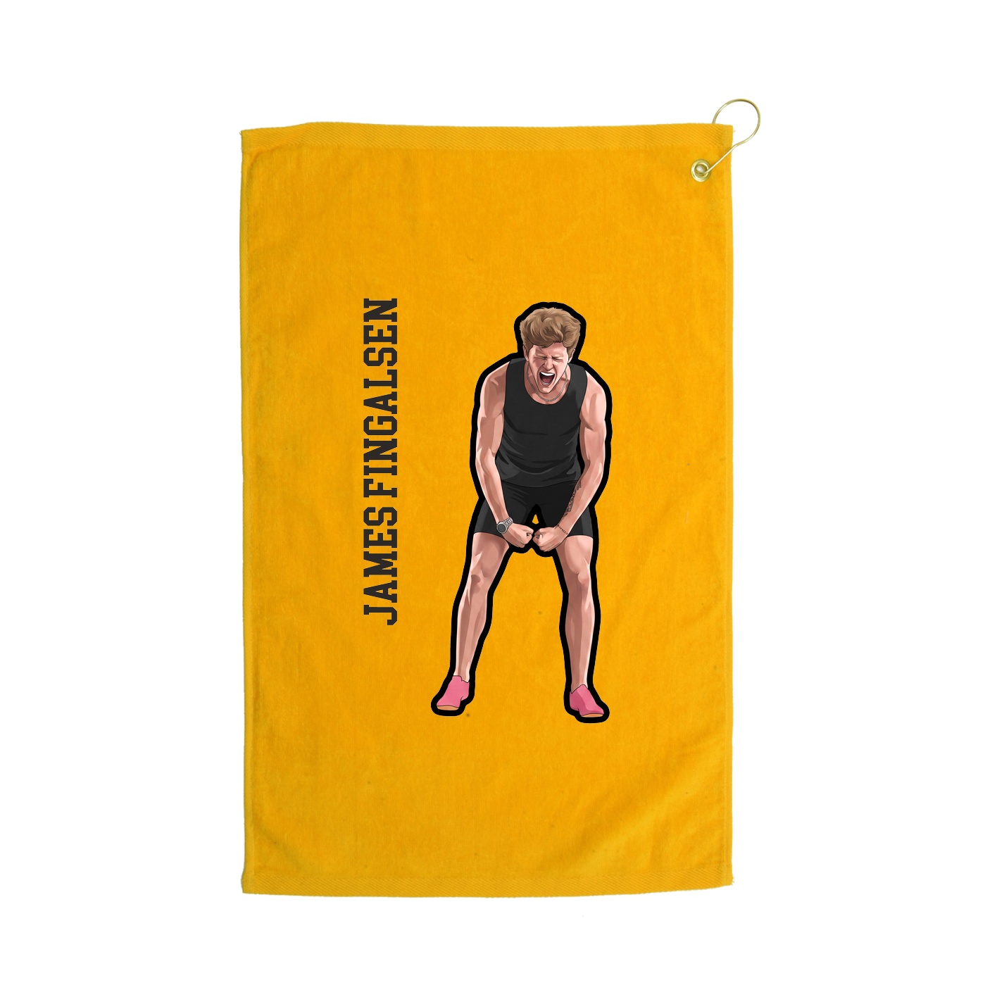 Golf Towel — Name Vertical in Gold