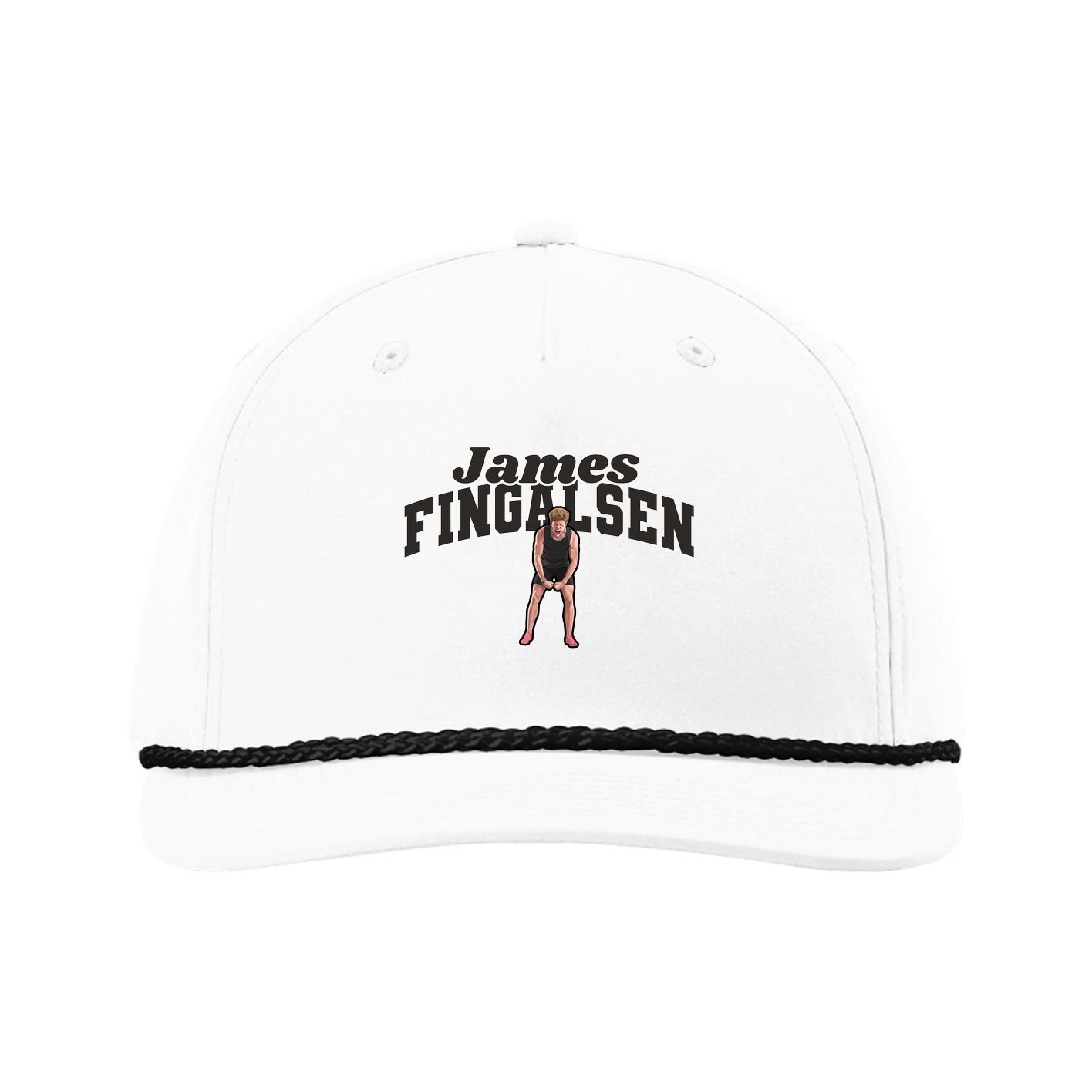 Five-Panel Classic Rope Cap — Signature Arch in White