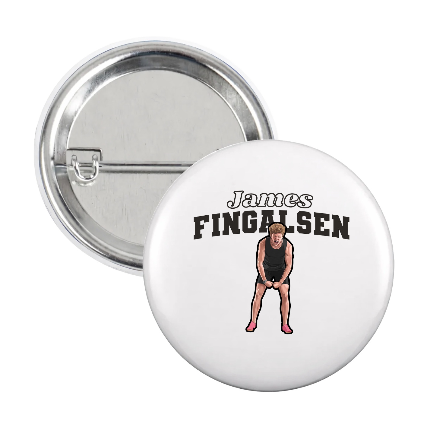 Game Day Button — Name Arch in White
