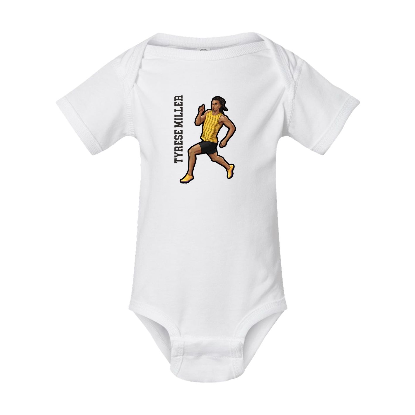 Baby Onesie — Name Vertical in White