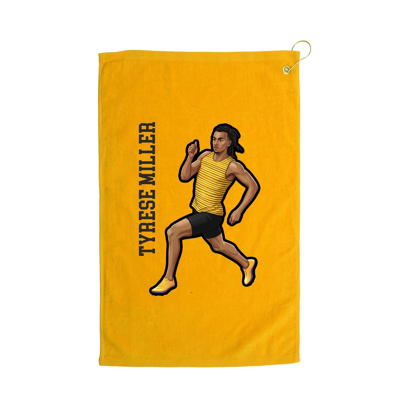Golf Towel — Name Vertical in Gold