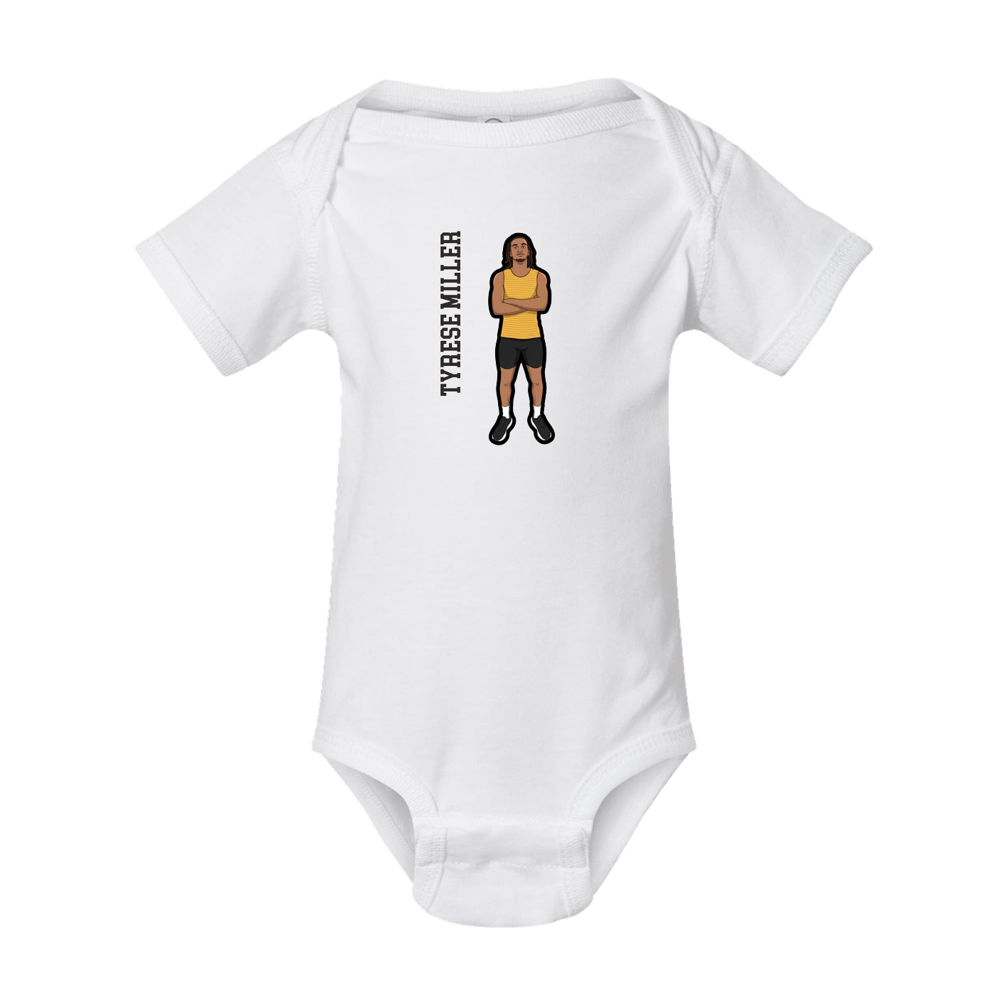 Baby Onesie — Name Vertical in White