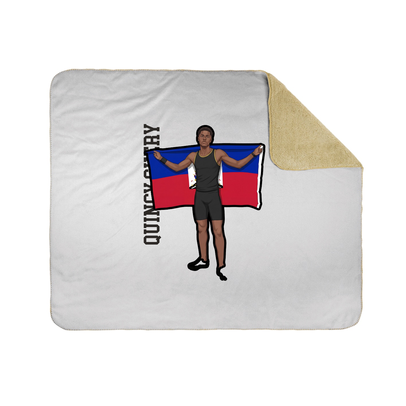 Throw Blanket — Name Vertical in White