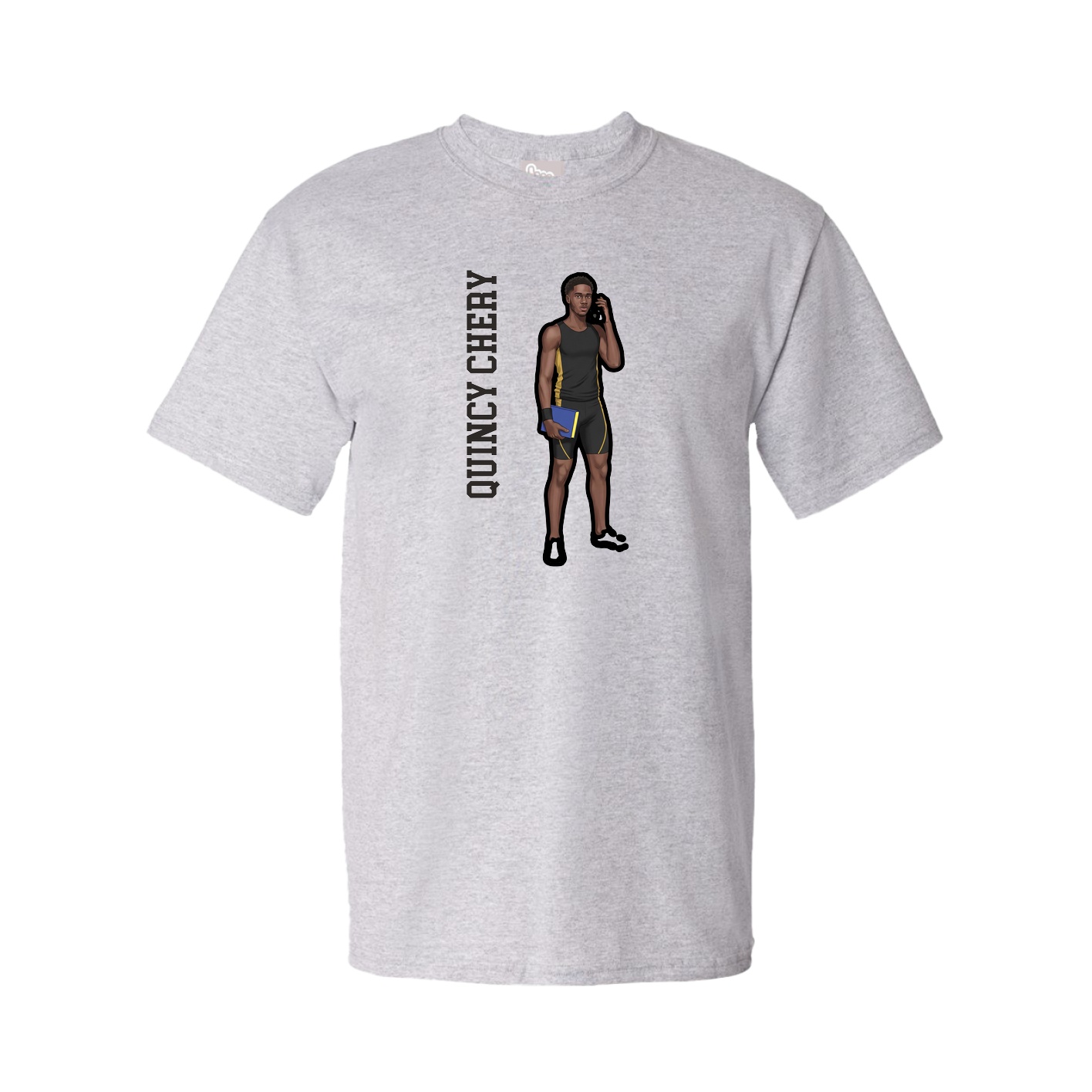 Tee — Name Vertical in Grey