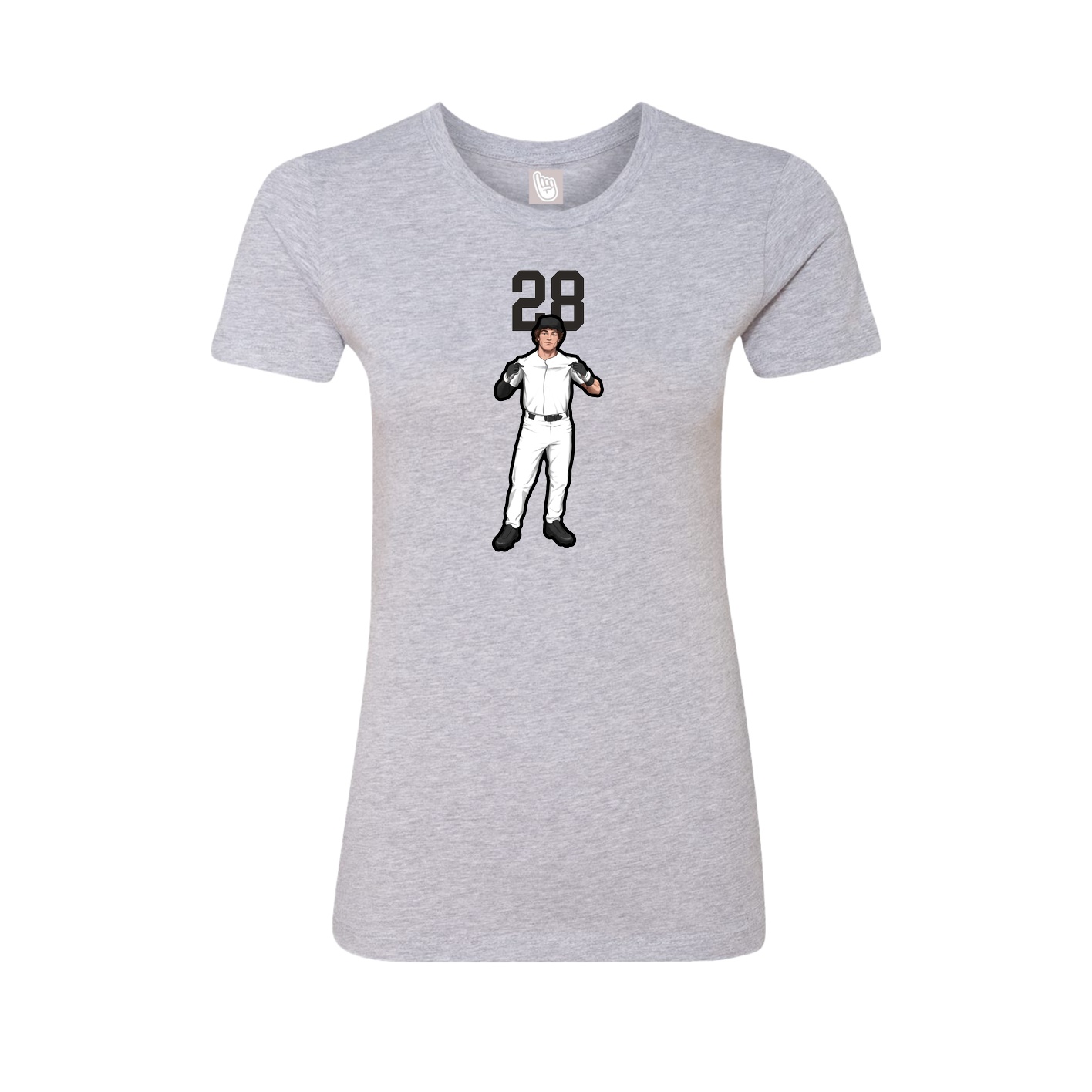 Fitted Women's Tee — Number Top in Grey