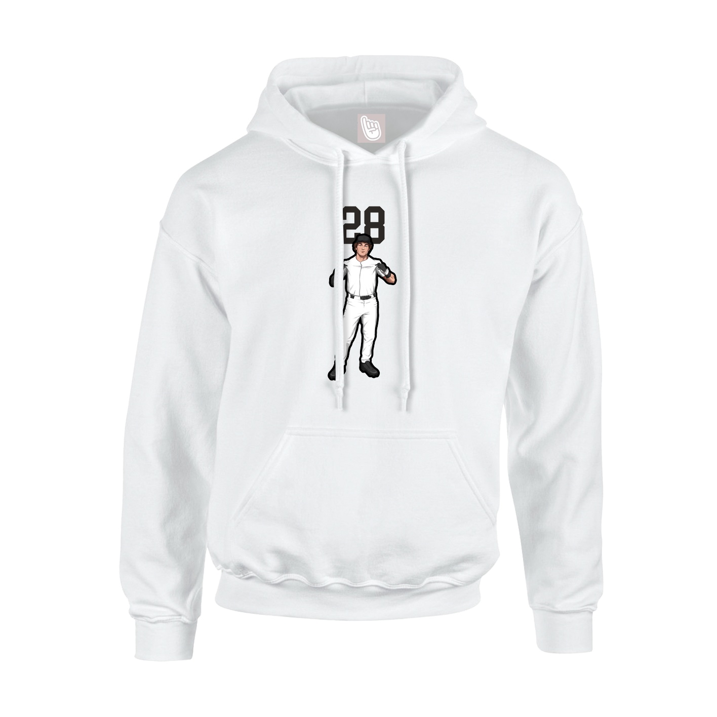 Hoodie — Number Top in White