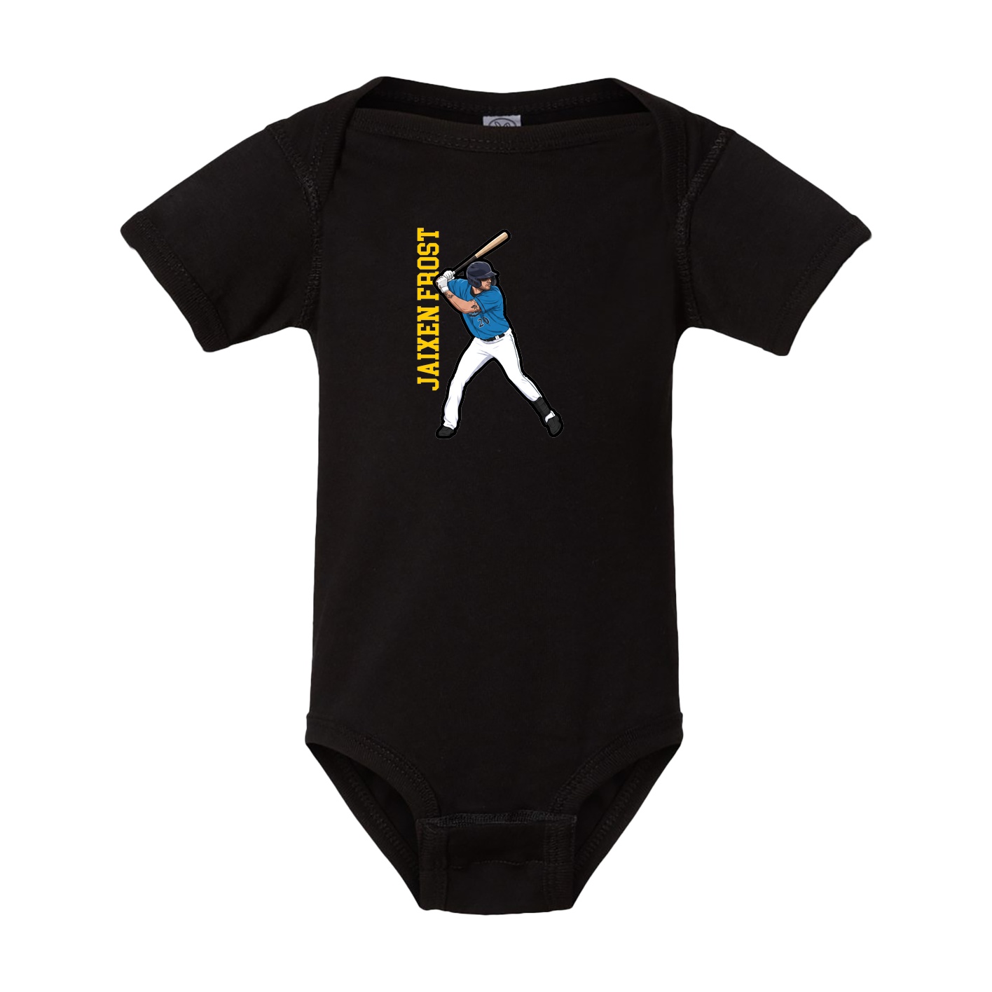 Baby Onesie — Name Vertical in Black