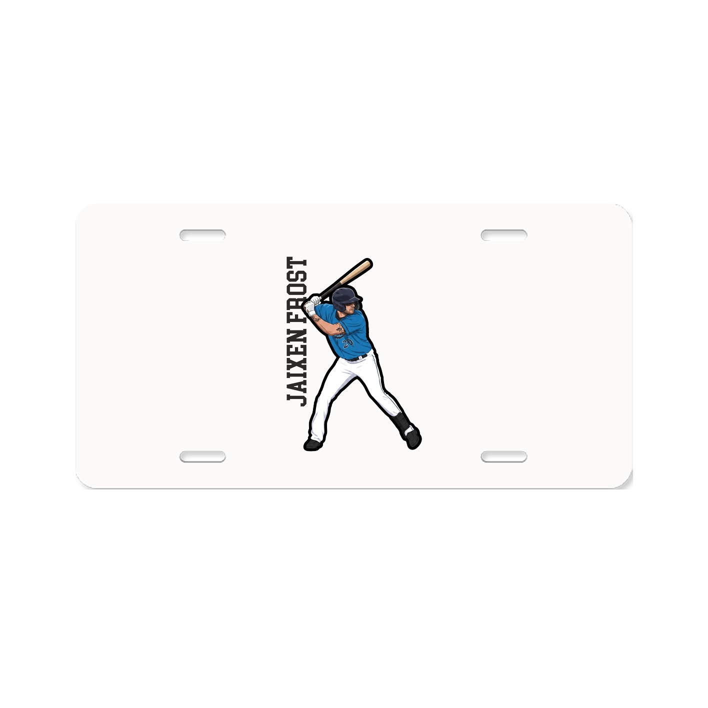 License Plate — Name Vertical in Classic