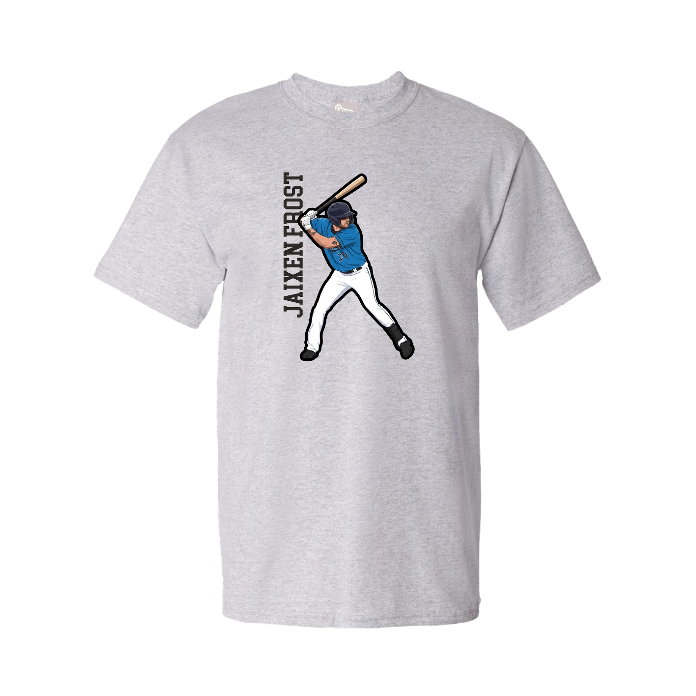 Tee — Name Vertical in Grey