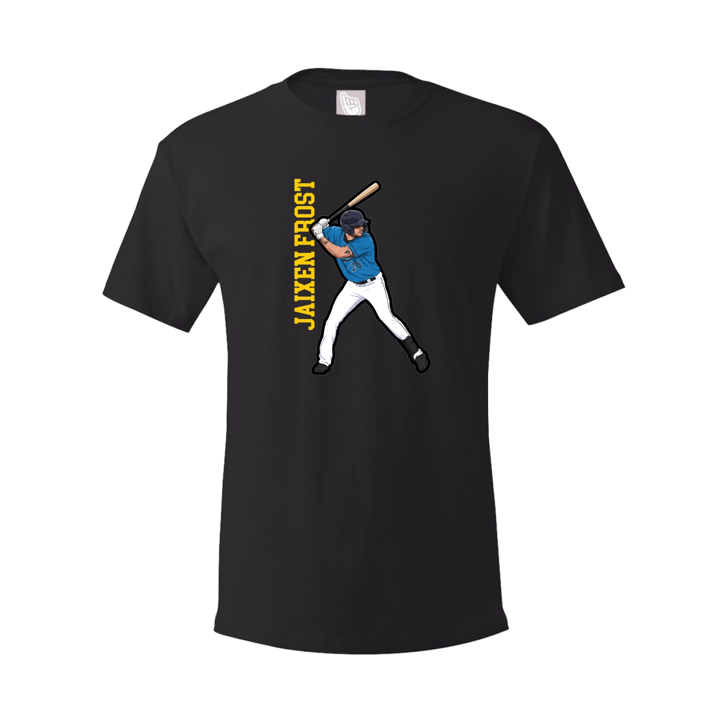 Youth Tee — Name Vertical in Black