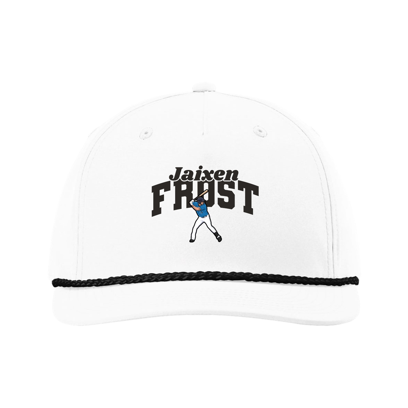 Five-Panel Classic Rope Cap — Signature Arch in White