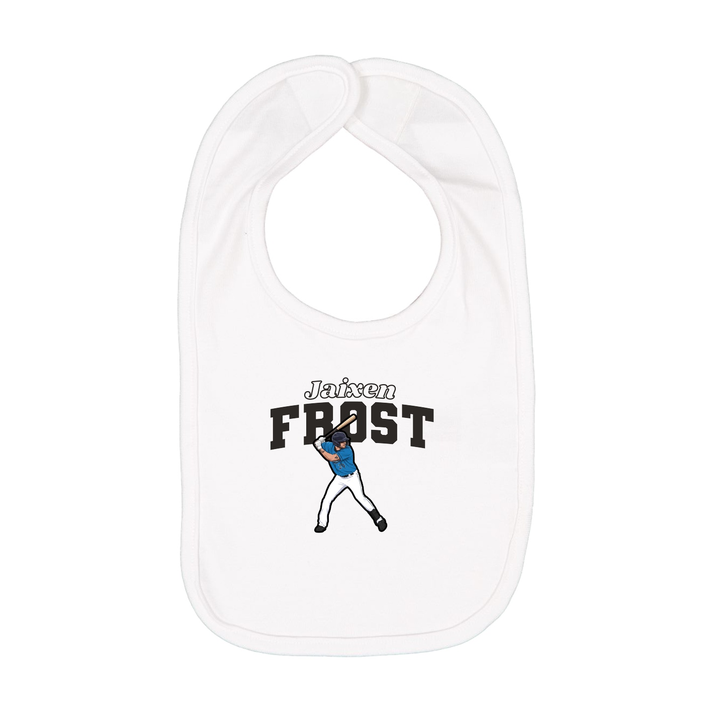 Infant Bib — Name Arch in White