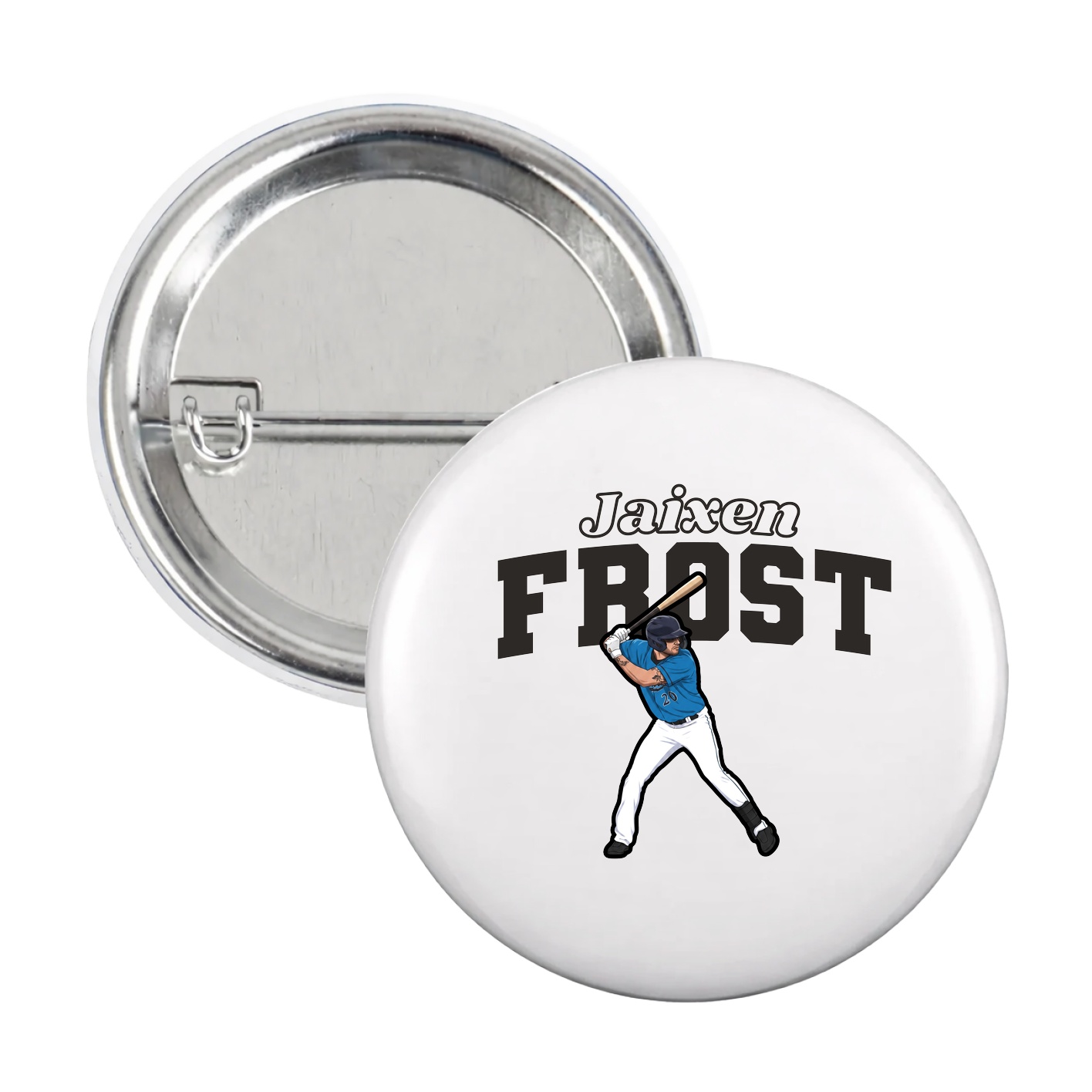 Game Day Button — Name Arch in White