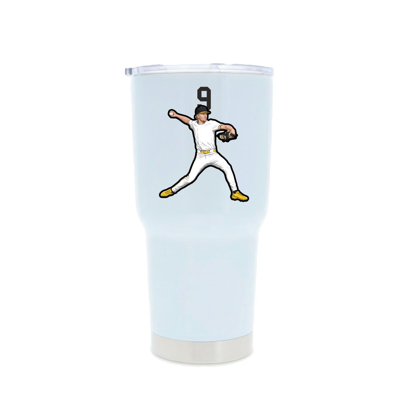 30oz Stainless Steel Tumbler — Number Top in White
