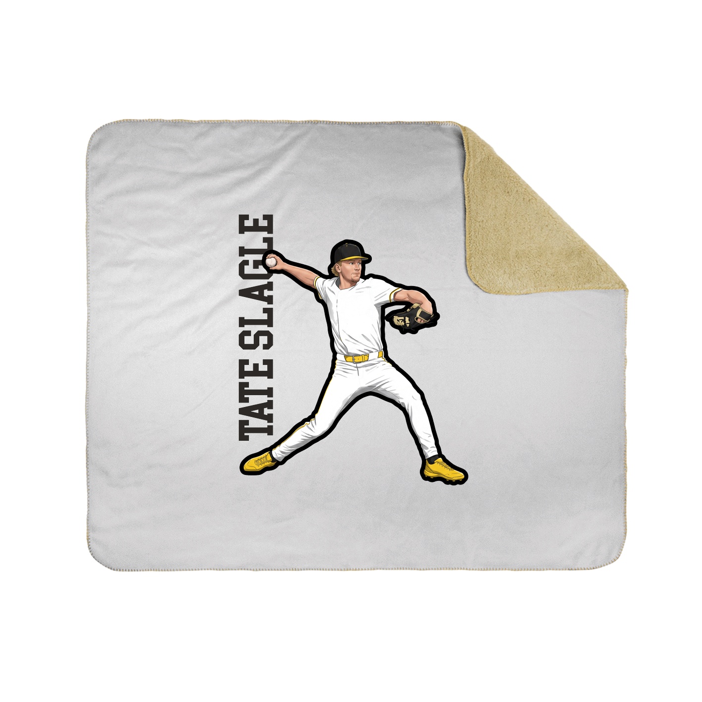 Throw Blanket — Name Vertical in White
