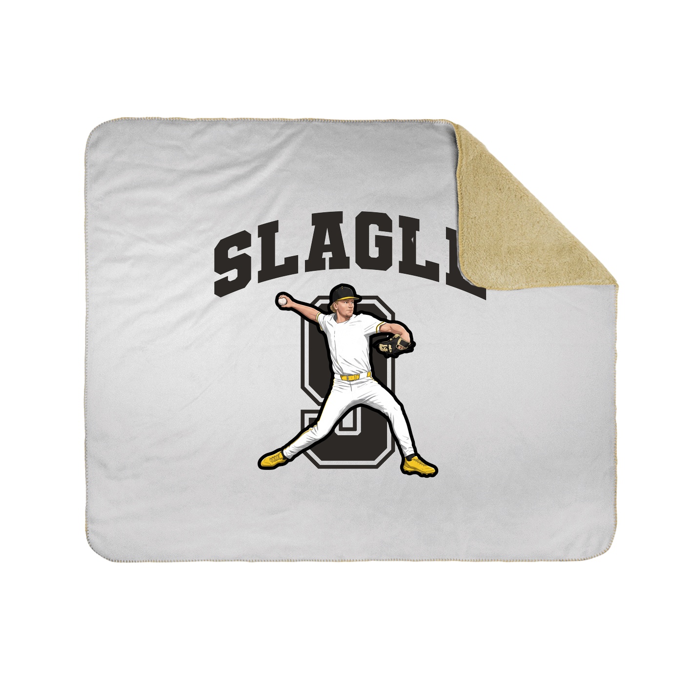 Throw Blanket — Number in White