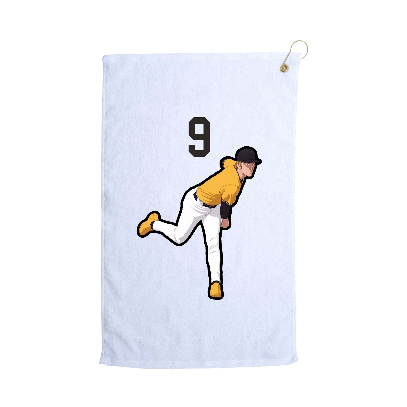 Golf Towel — Number Top in White