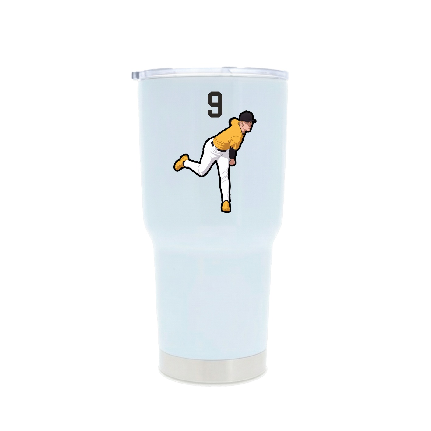 30oz Stainless Steel Tumbler — Number Top in White