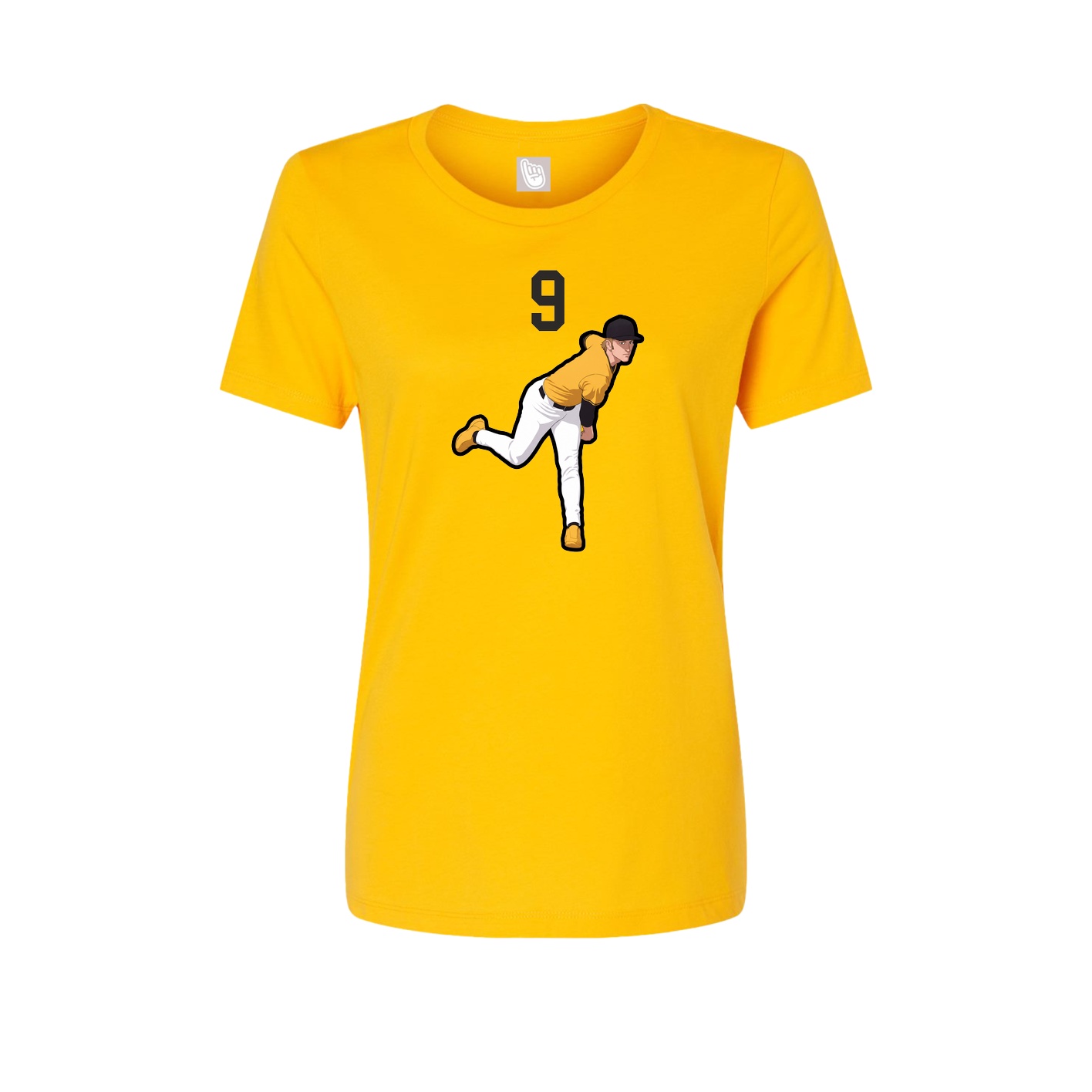 Fitted Women's Tee — Number Top in Gold