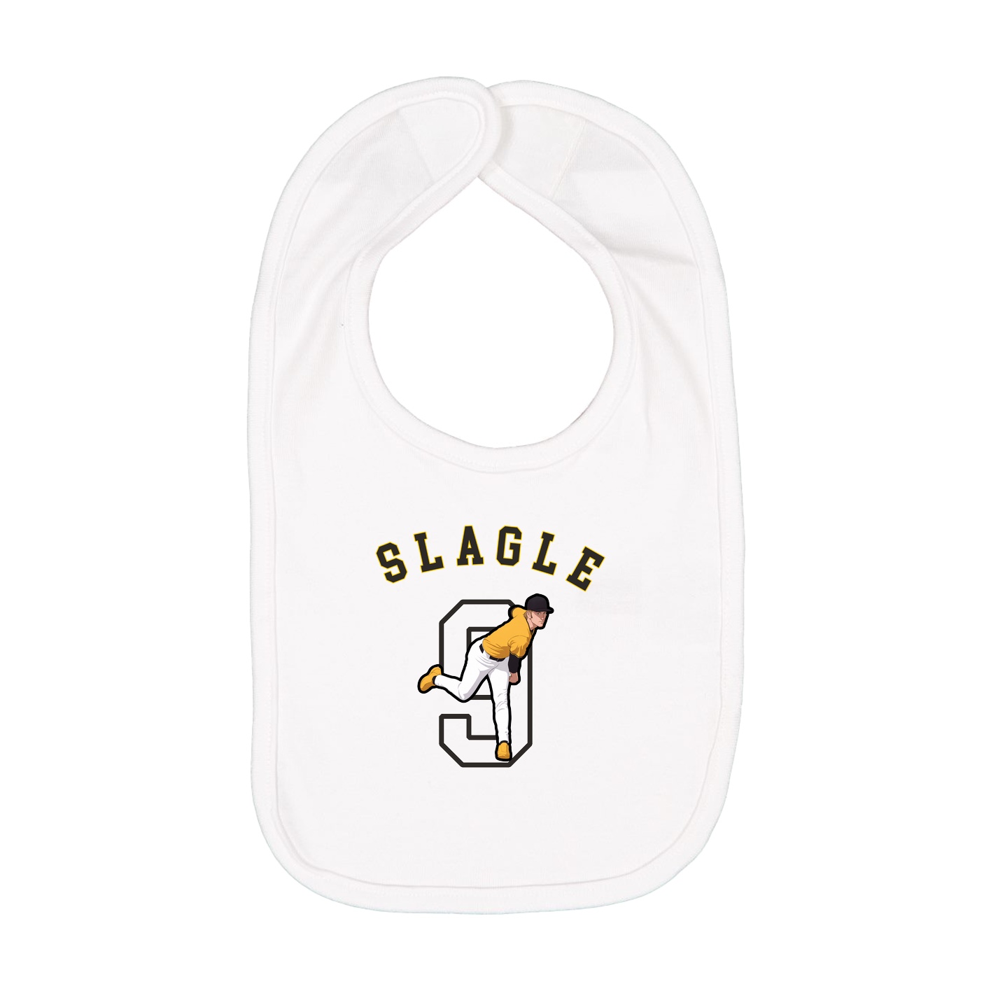 Infant Bib — Shirsey Arch in White
