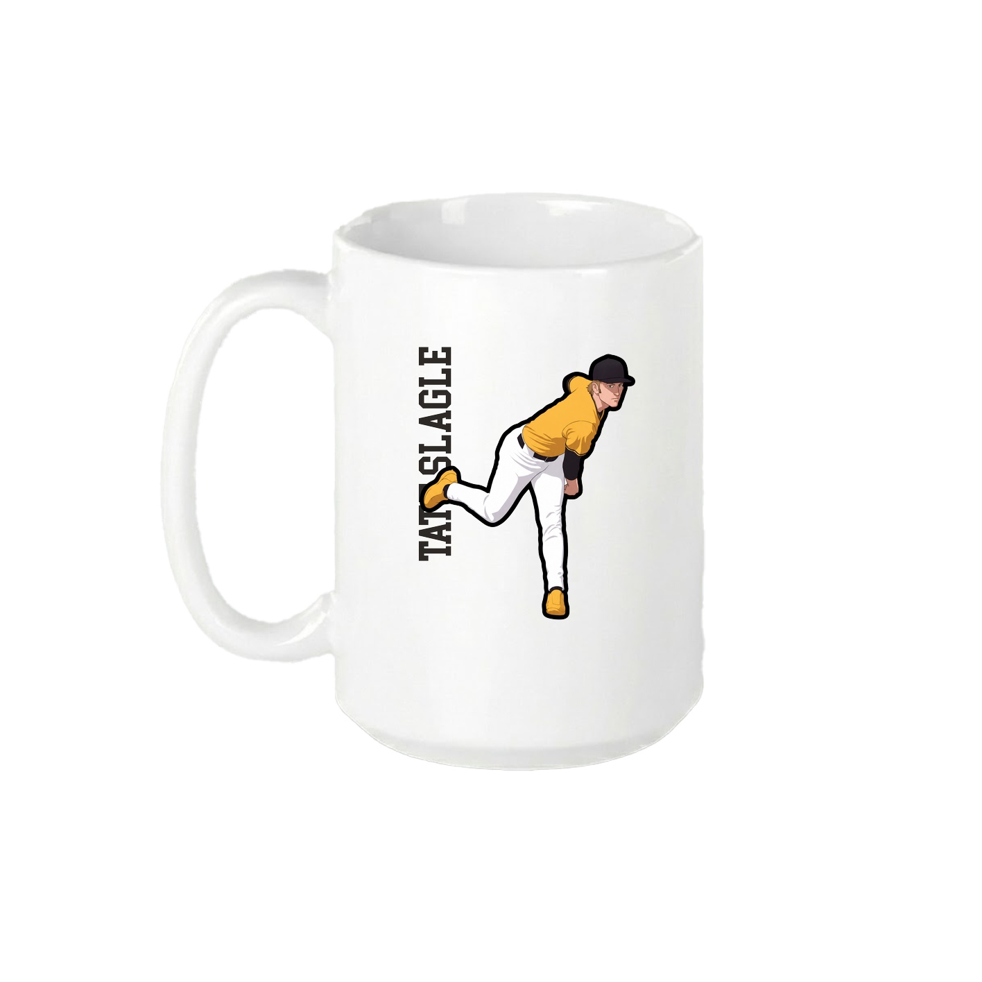 15oz Coffee Mug — Name Vertical in White