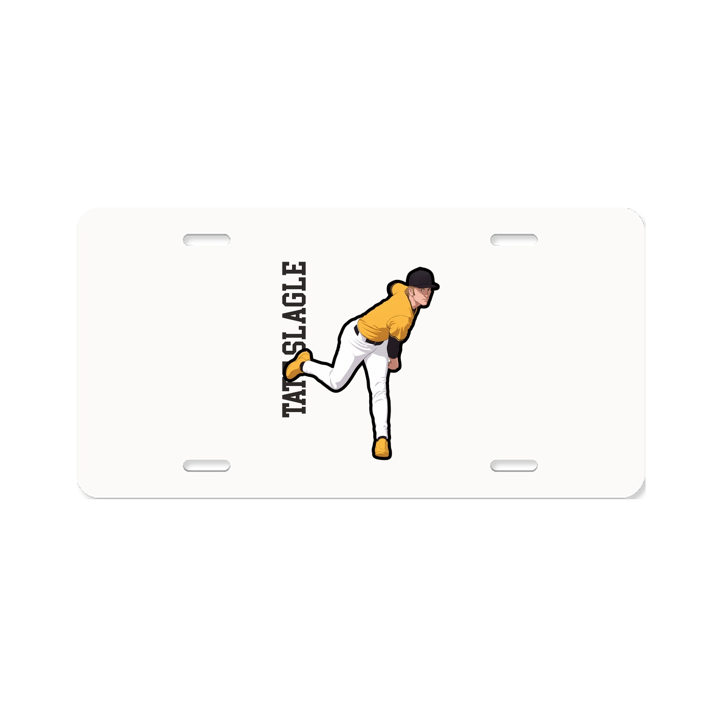 License Plate — Name Vertical in Classic