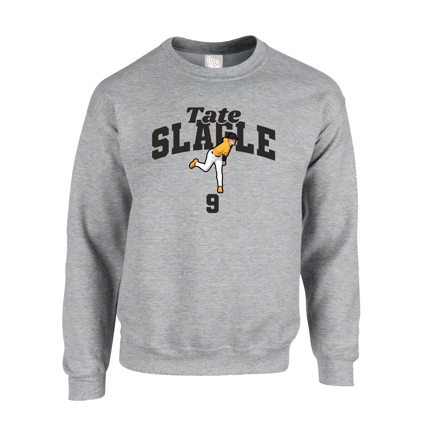 Fleece Crew — Signature Arch in Grey