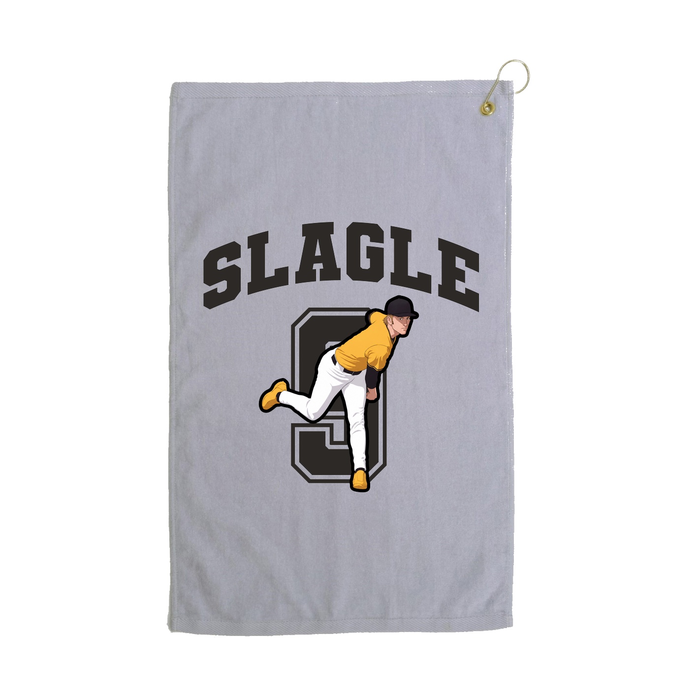 Golf Towel — Number in Grey