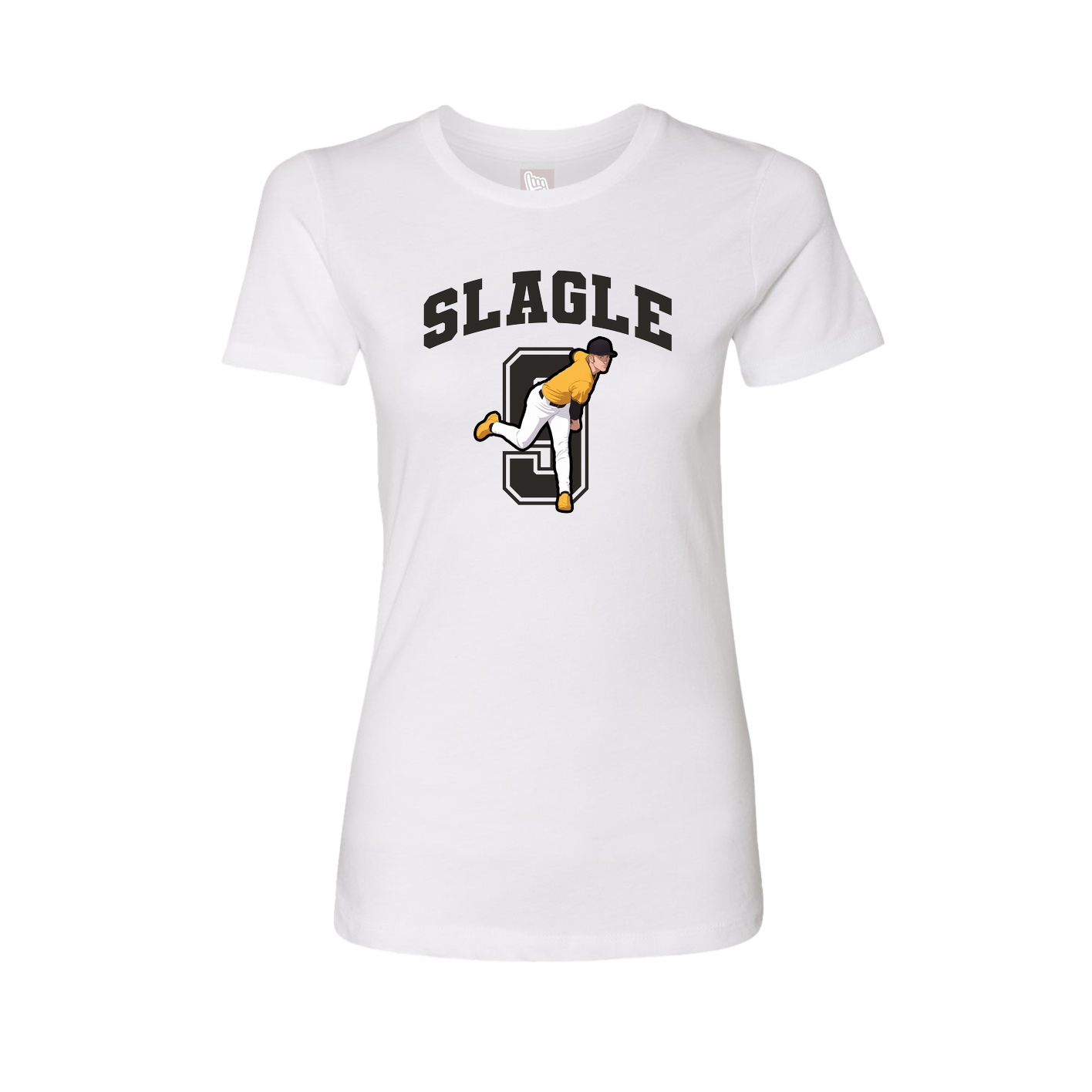 Fitted Women's Tee — Number in White