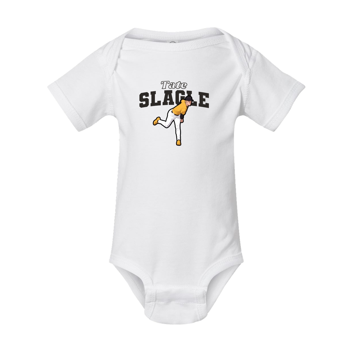Baby Onesie — Name Arch in White