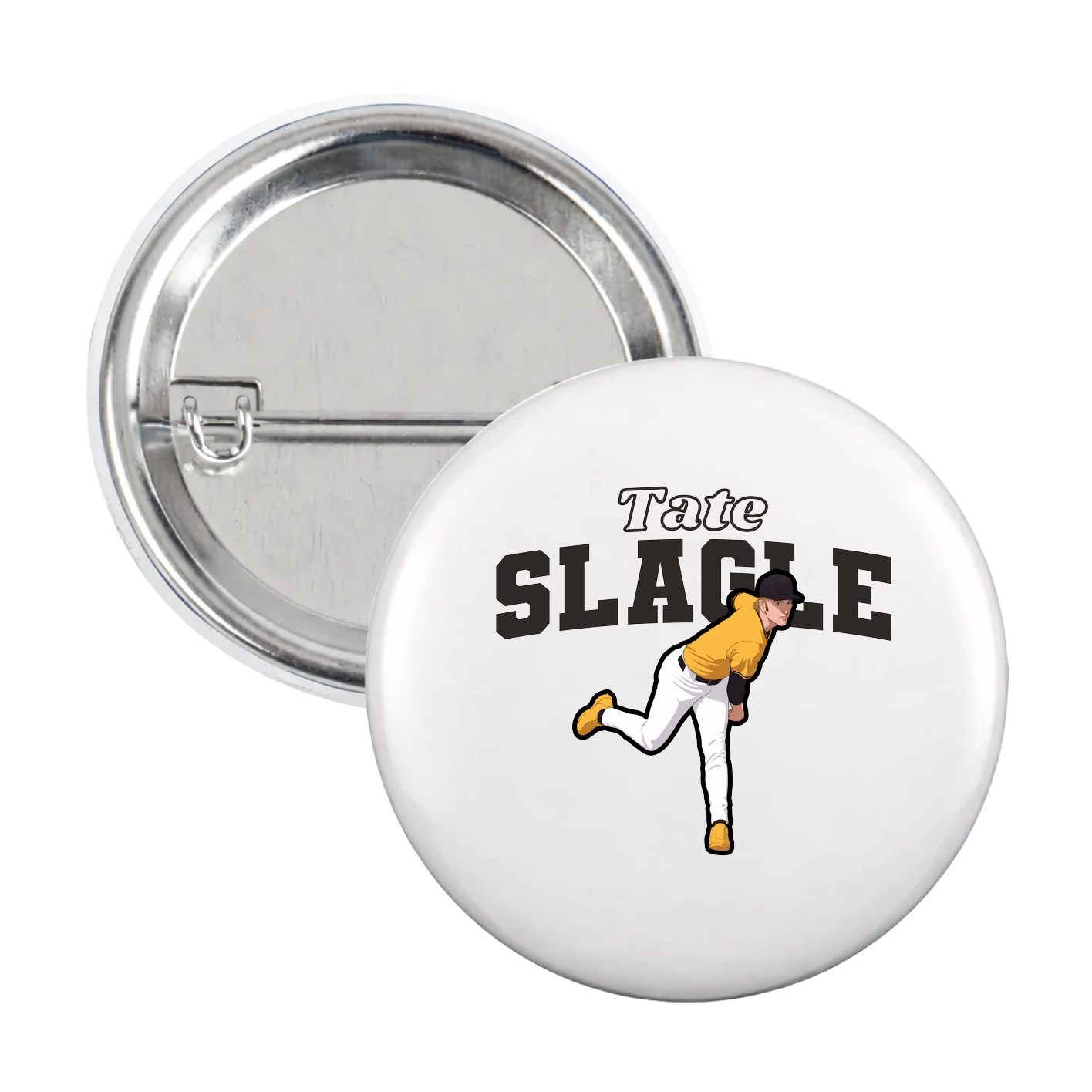 Game Day Button — Name Arch in White