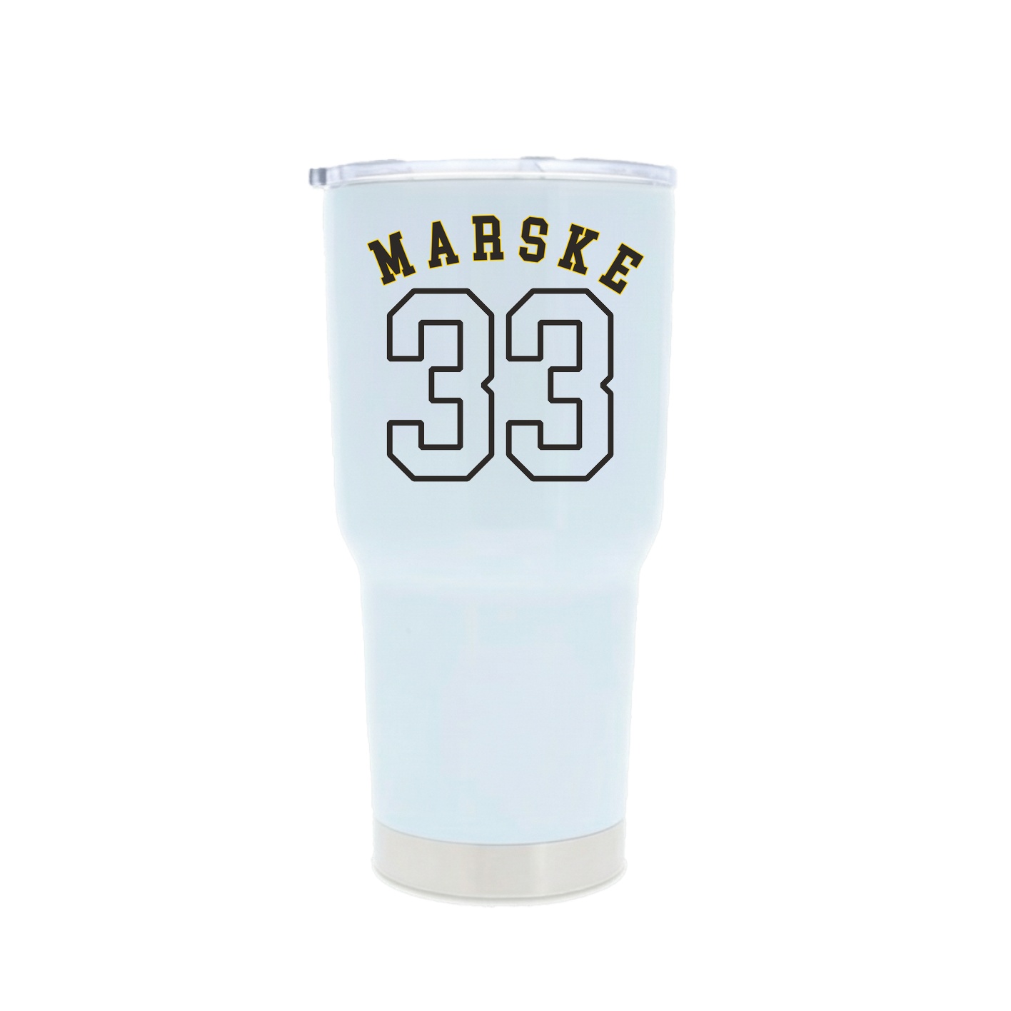30oz Stainless Steel Tumbler — Shirsey Arch in White
