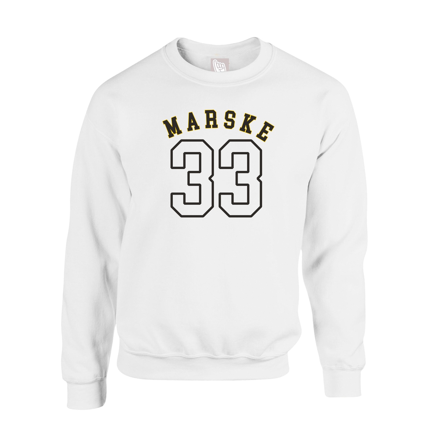 Fleece Crew — Shirsey Arch in White