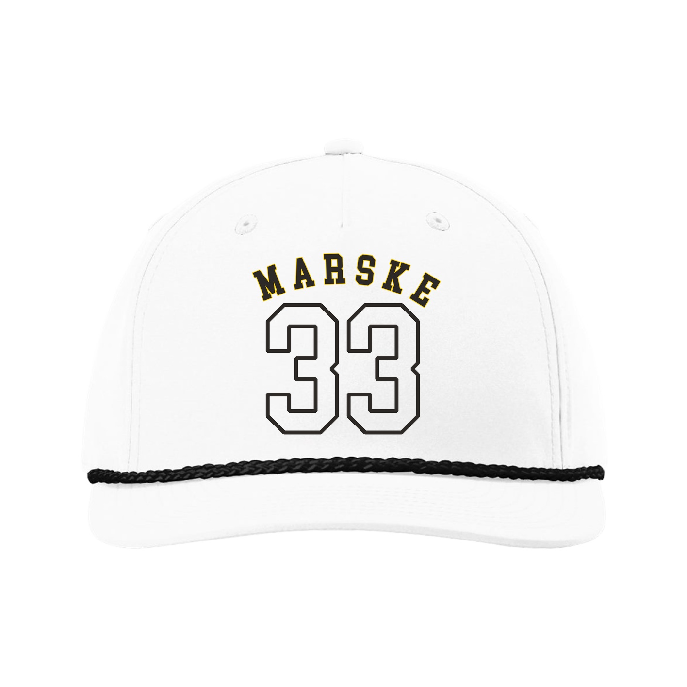Five-Panel Classic Rope Cap — Shirsey Arch in White