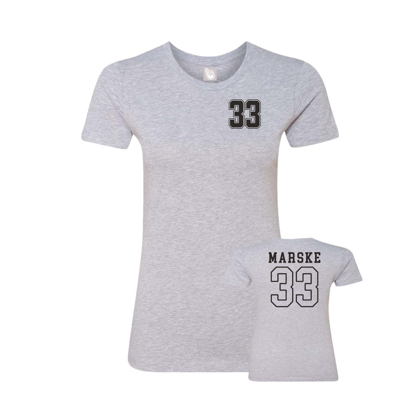 Womens Tee — Chest Back in Grey