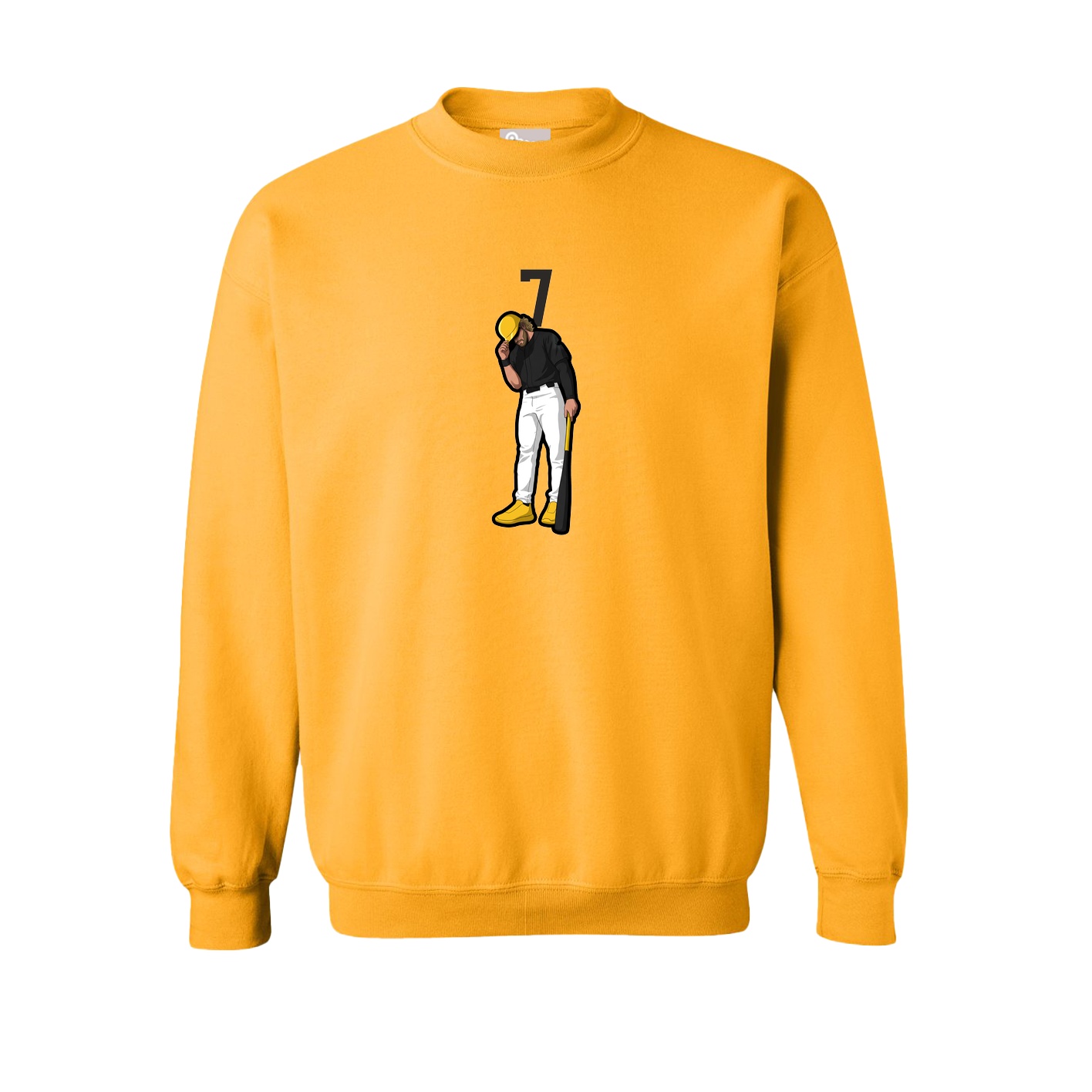 Fleece Crew — Number Top in Gold