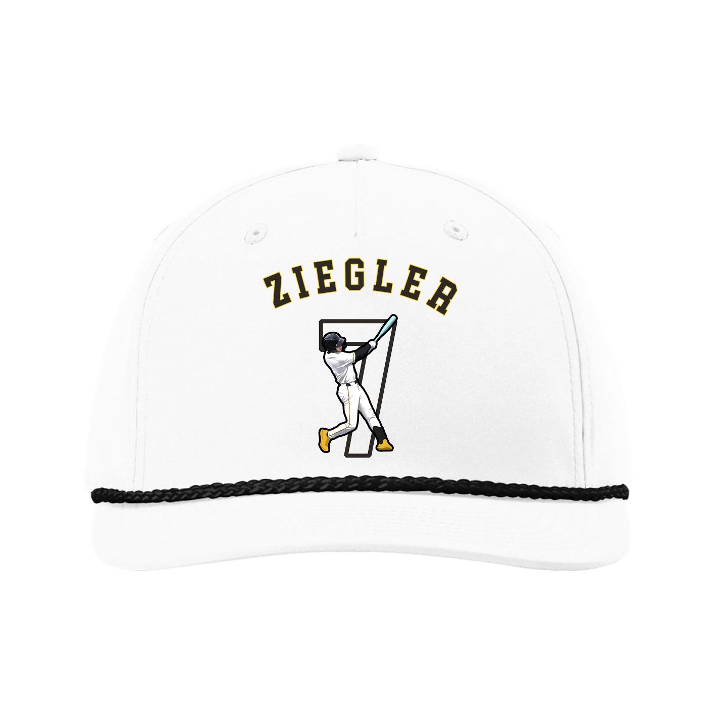 Five-Panel Classic Rope Cap — Shirsey Arch in White