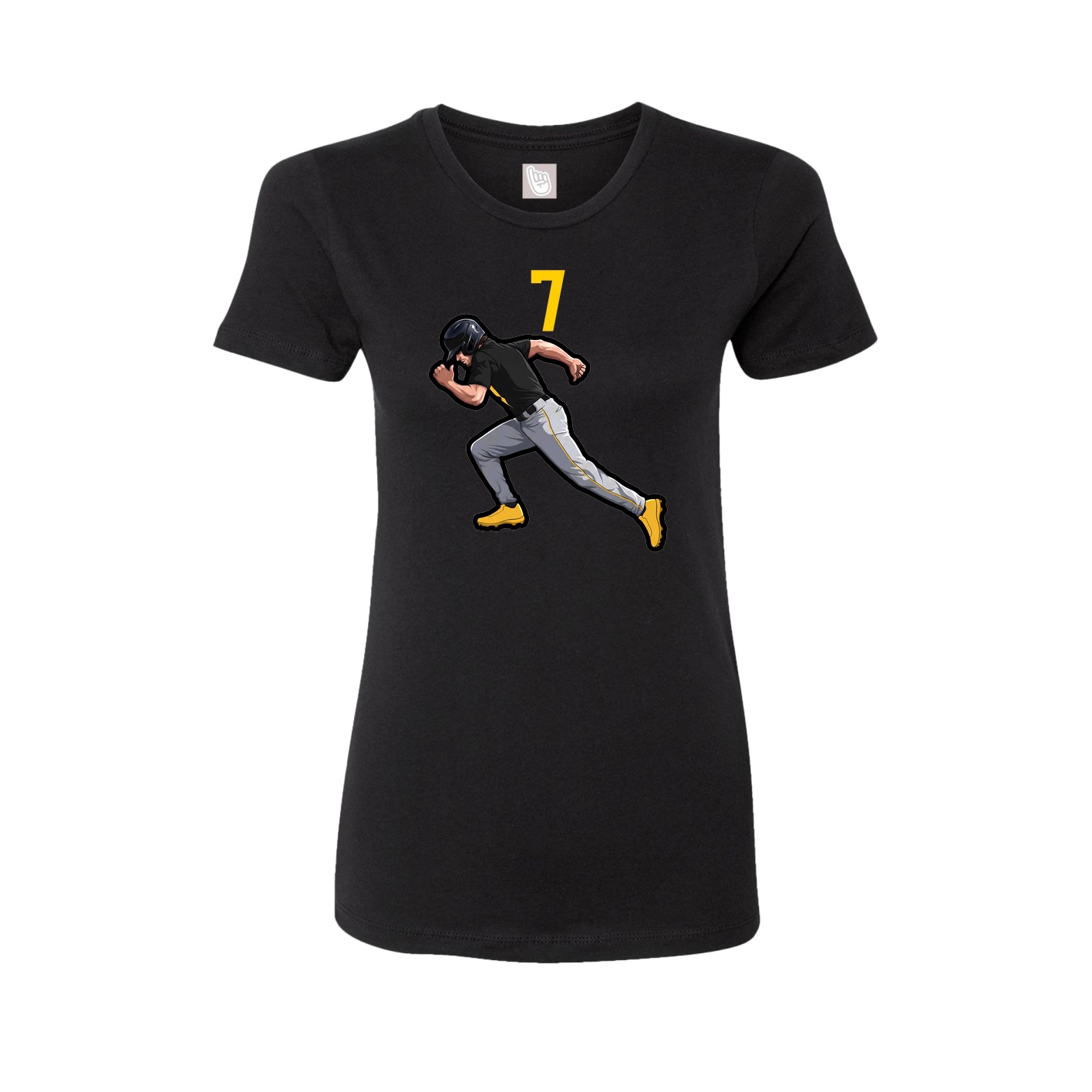 Fitted Women's Tee — Number Top in Black