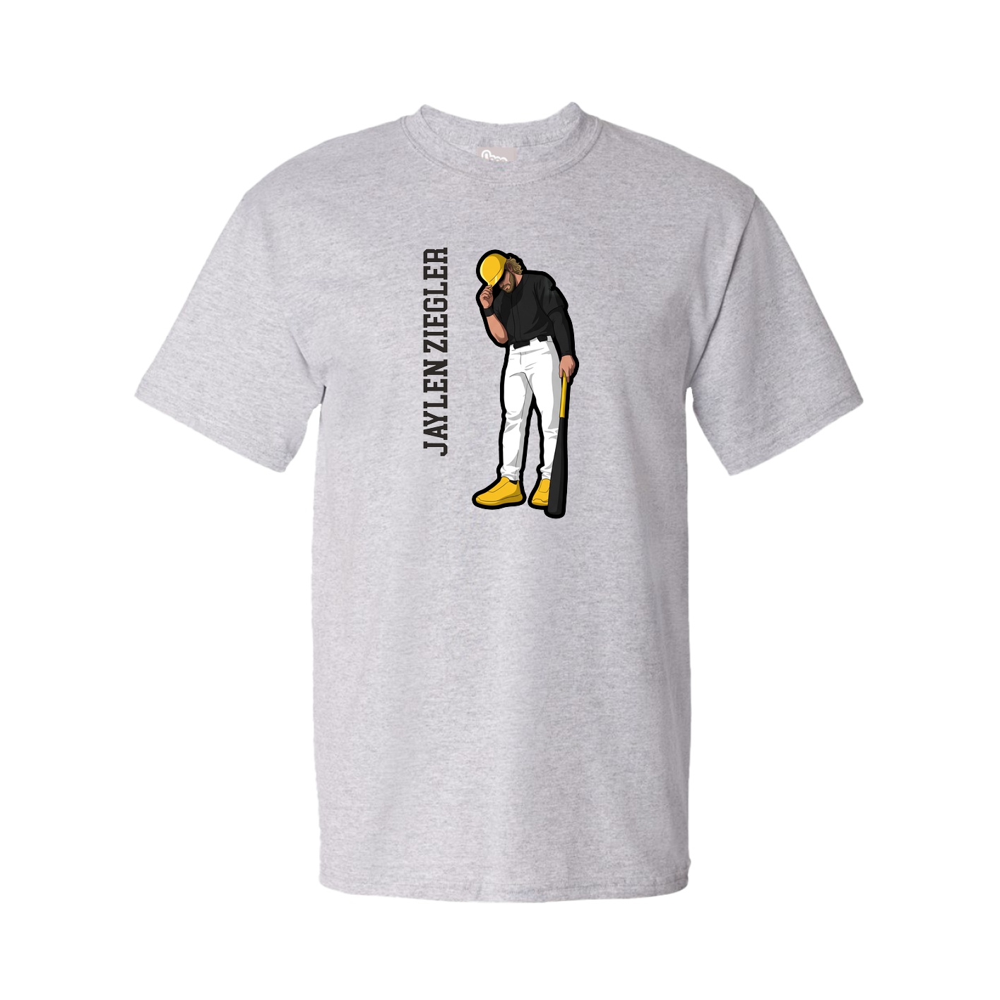 Tee — Name Vertical in Grey