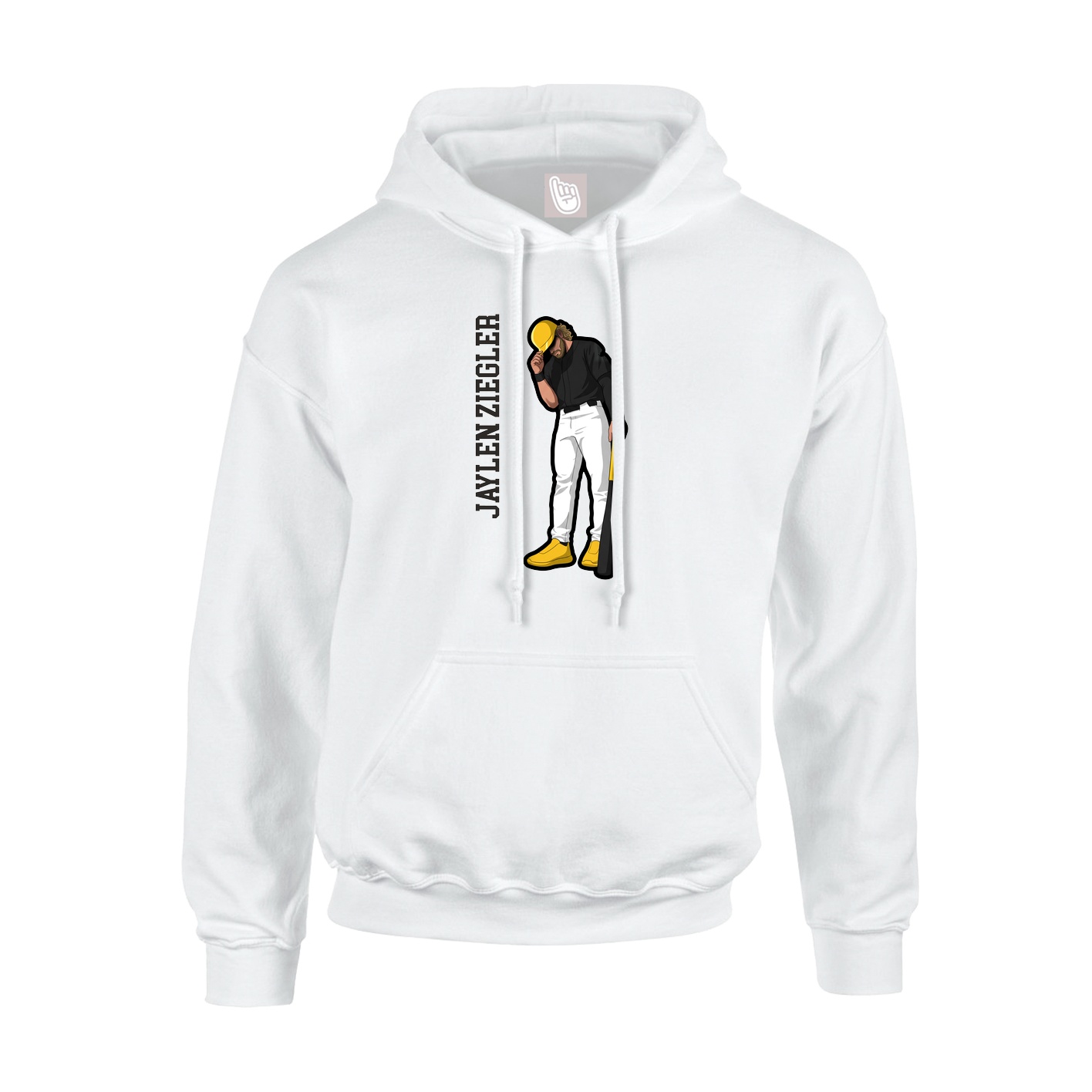 Youth Hoodie — Name Vertical in White