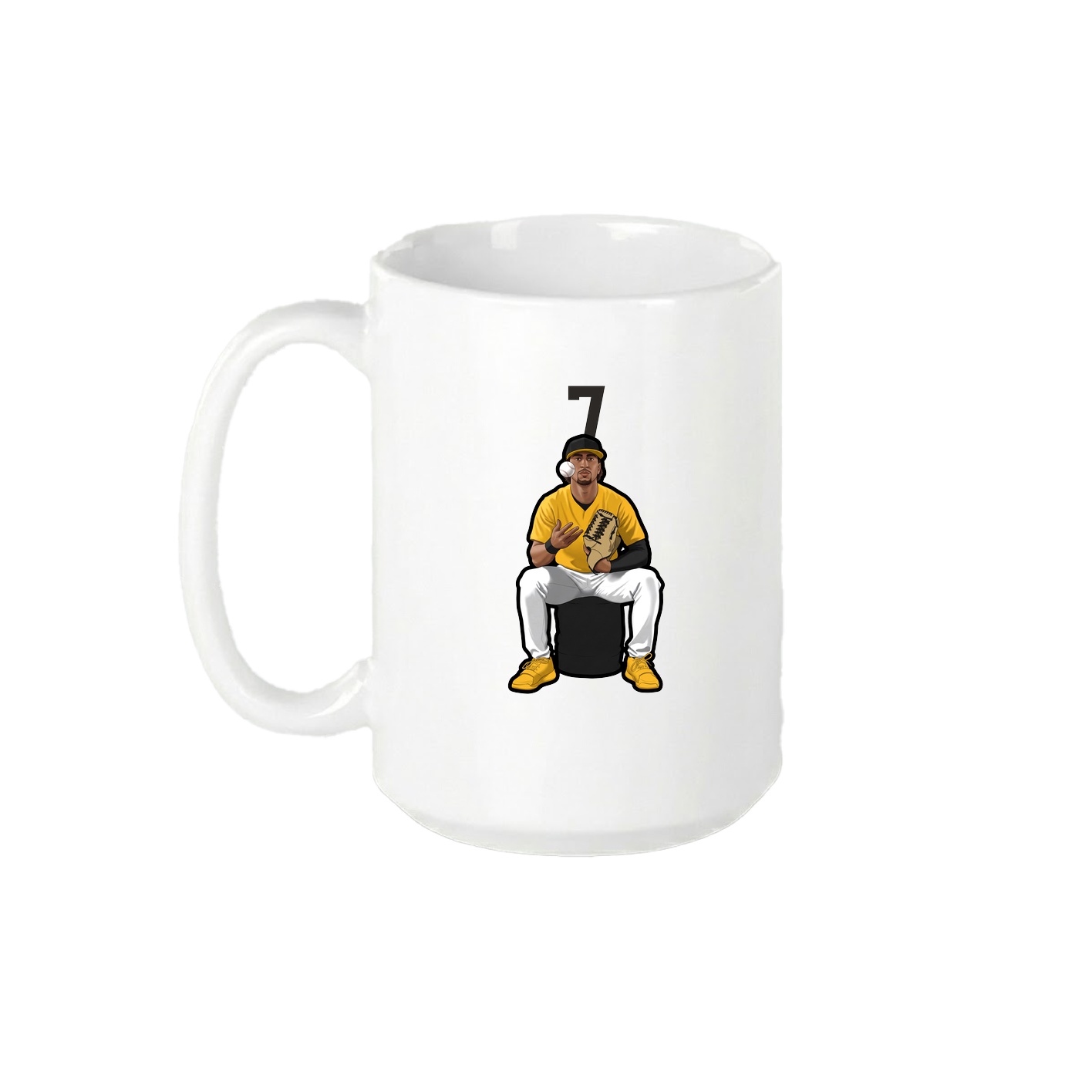 15oz Coffee Mug — Number Top in White