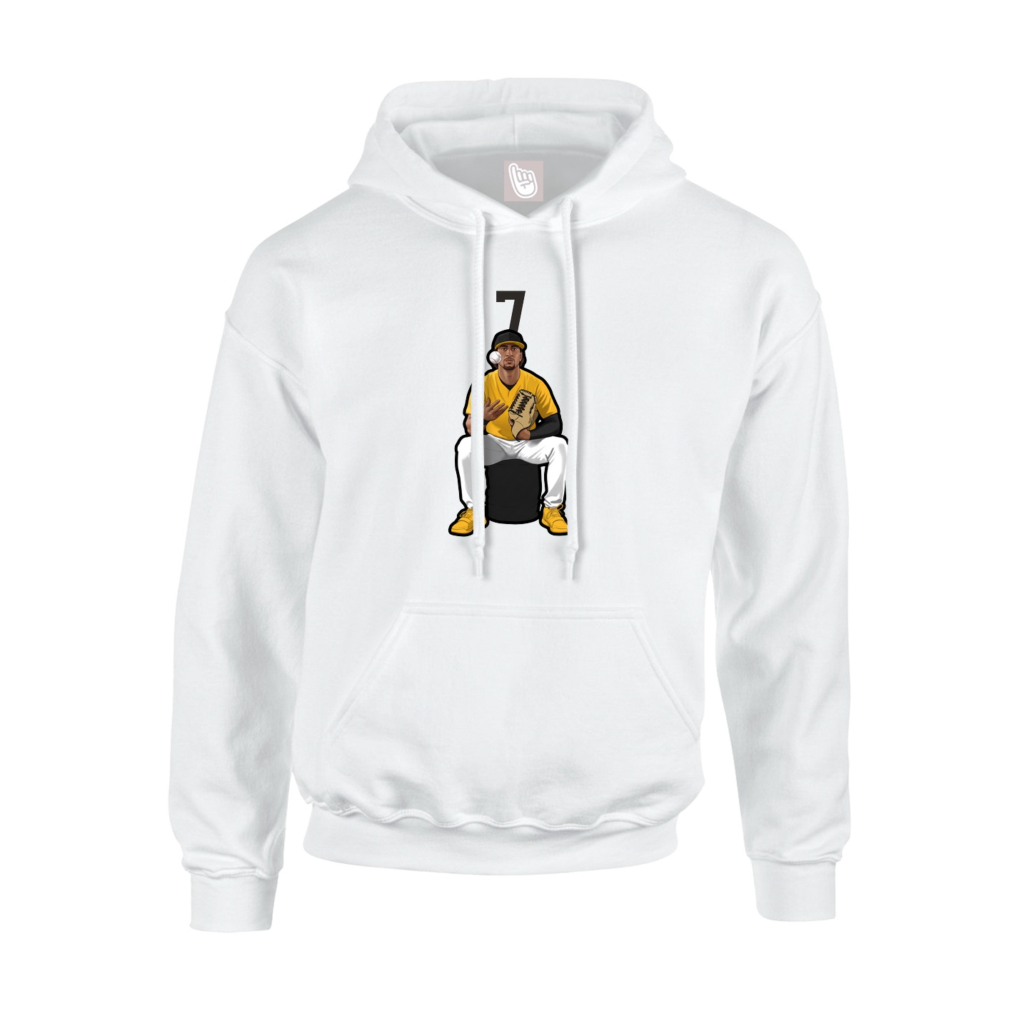 Hoodie — Number Top in White
