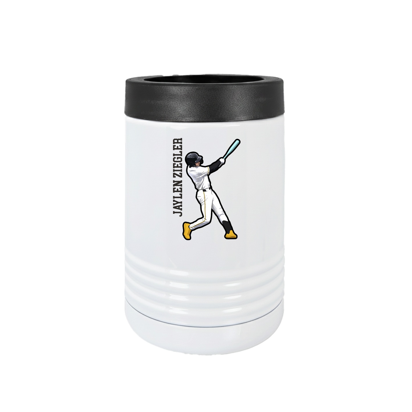 Beverage Holder — Name Vertical in White