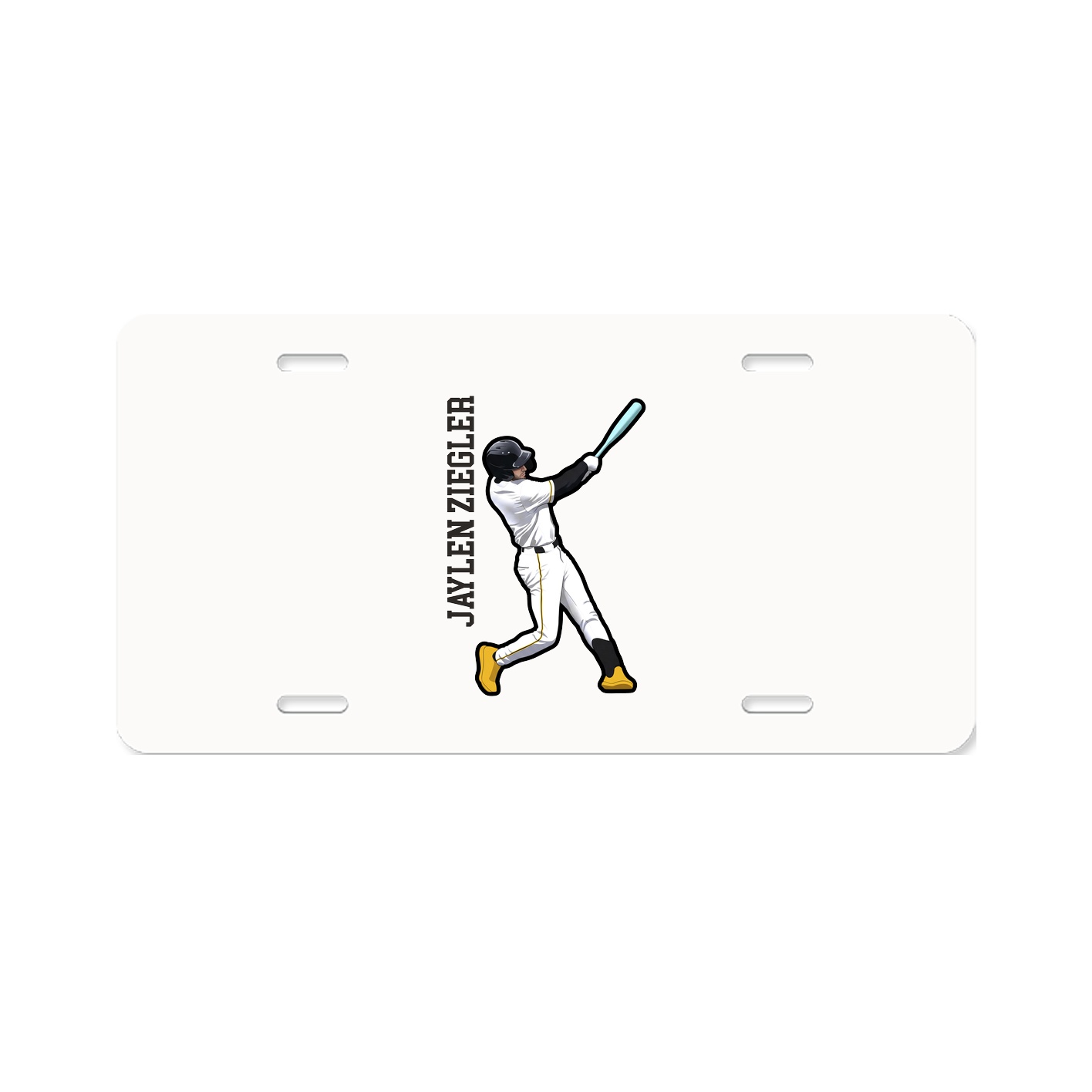 License Plate — Name Vertical in Classic