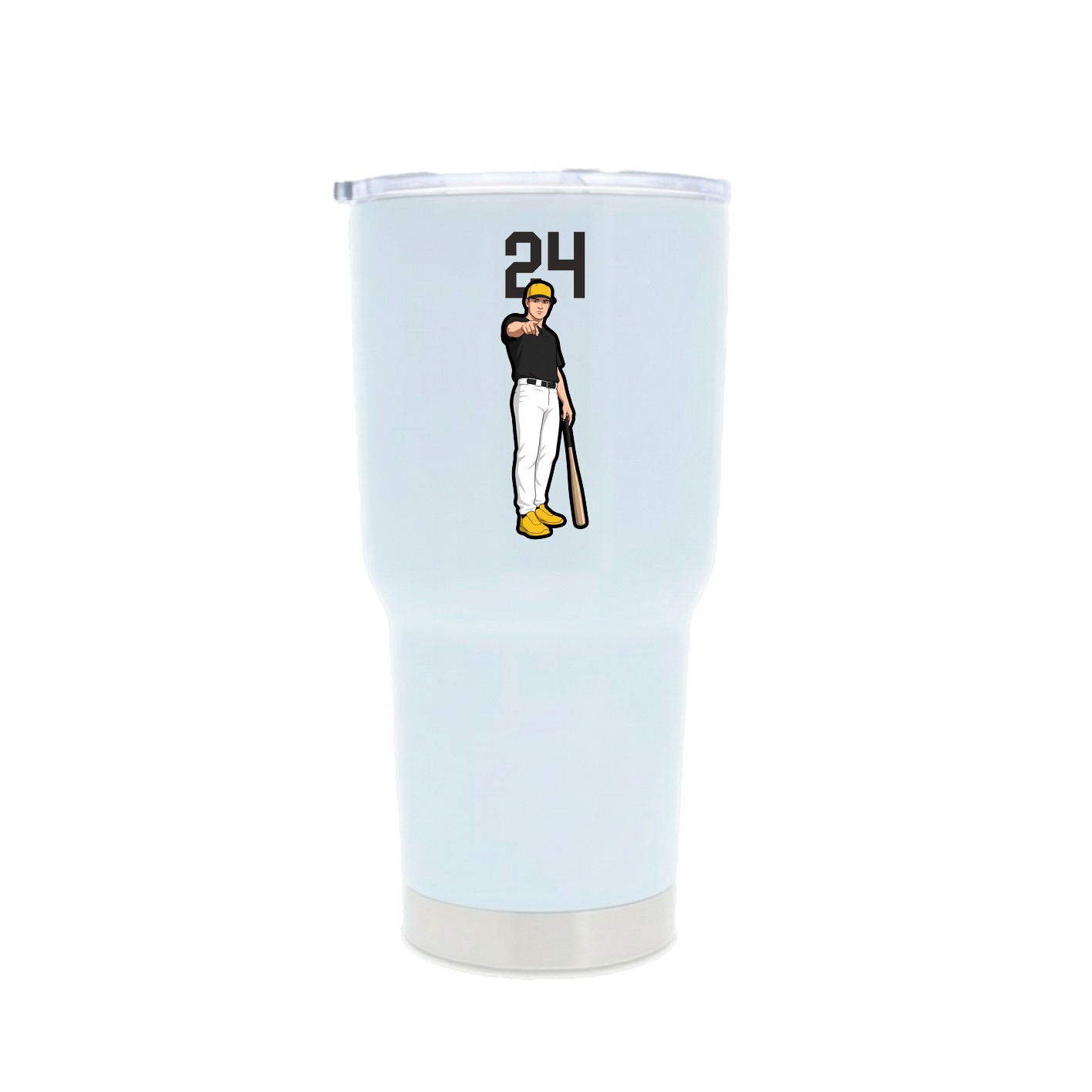 30oz Stainless Steel Tumbler — Number Top in White