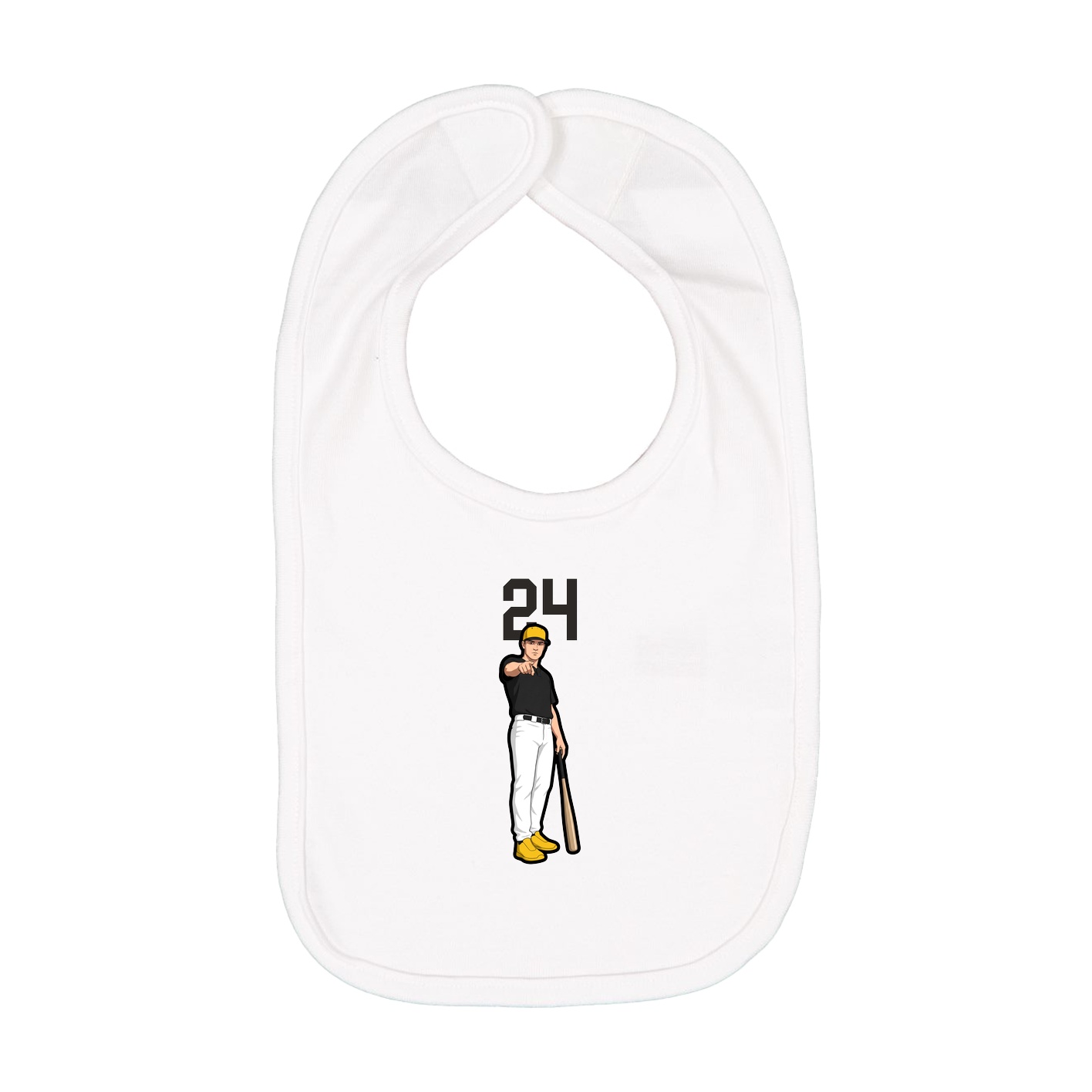 Infant Bib — Number Top in White