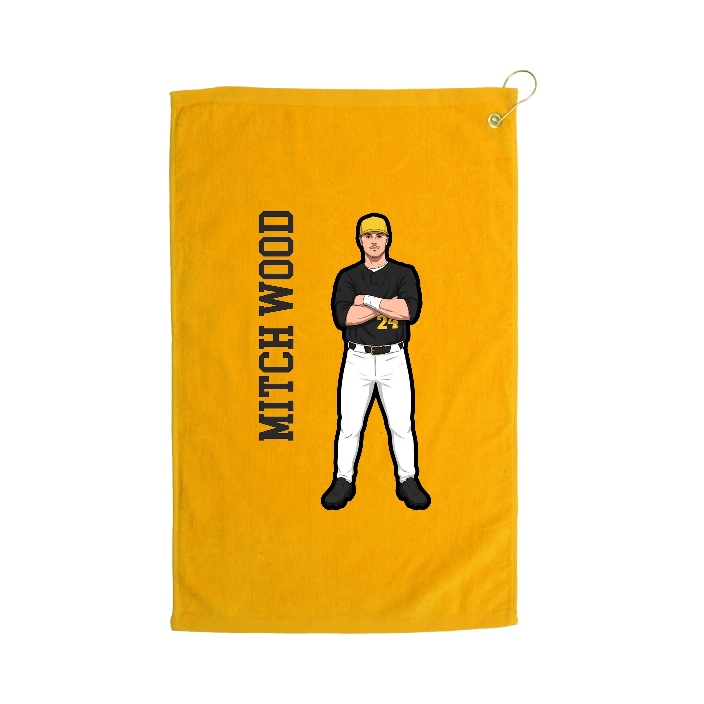Golf Towel — Name Vertical in Gold