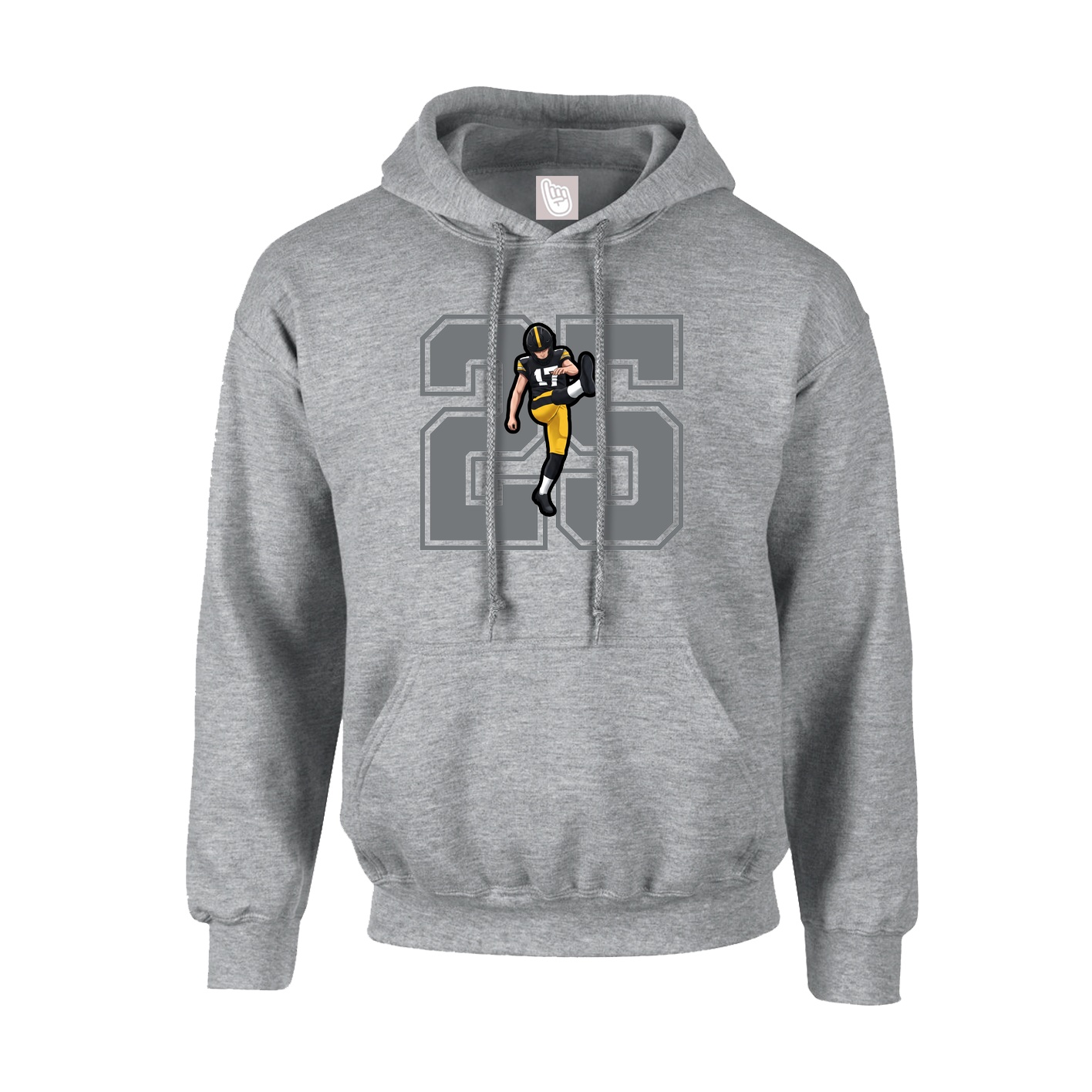 Hoodie — Number in Grey