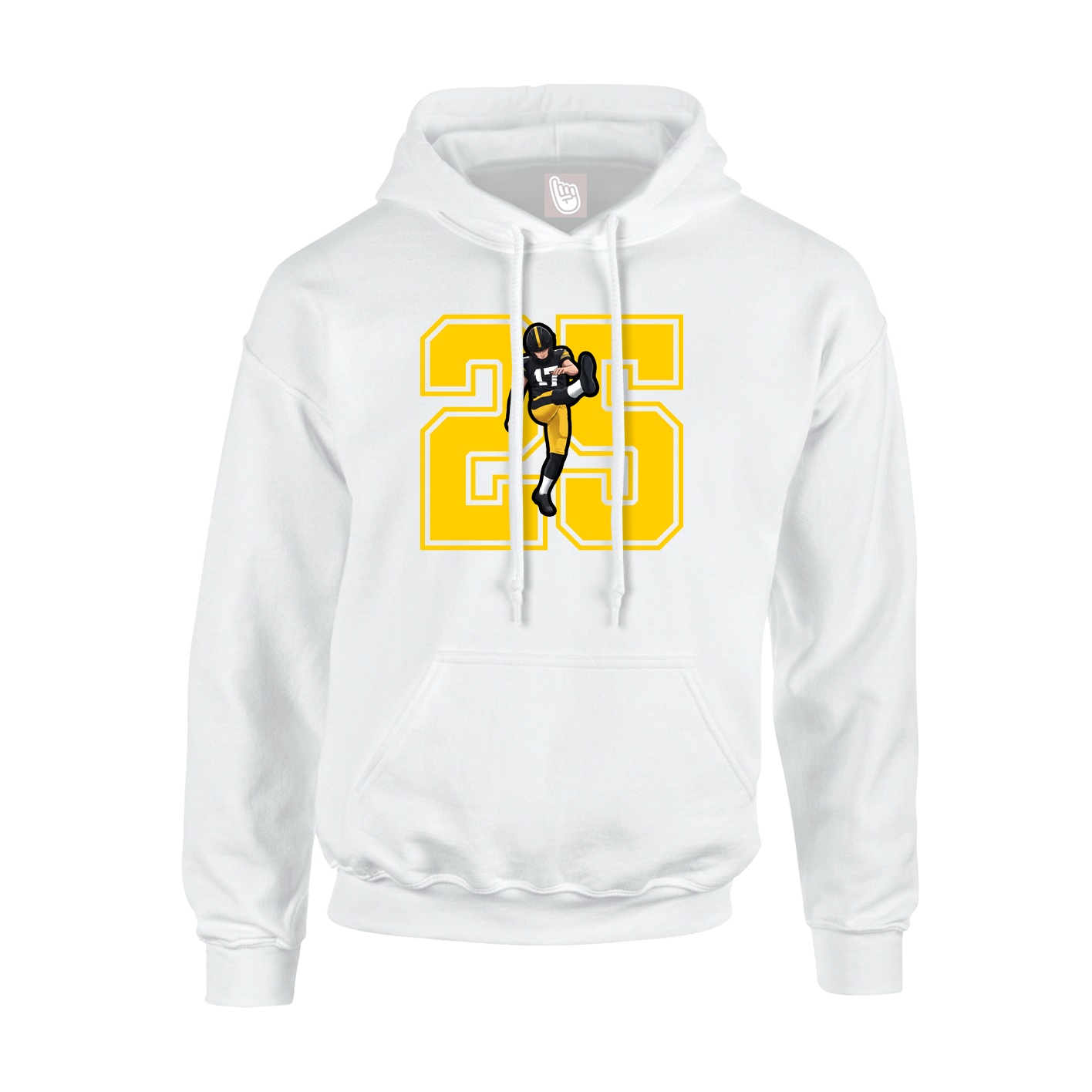 Youth Hoodie — Number in White