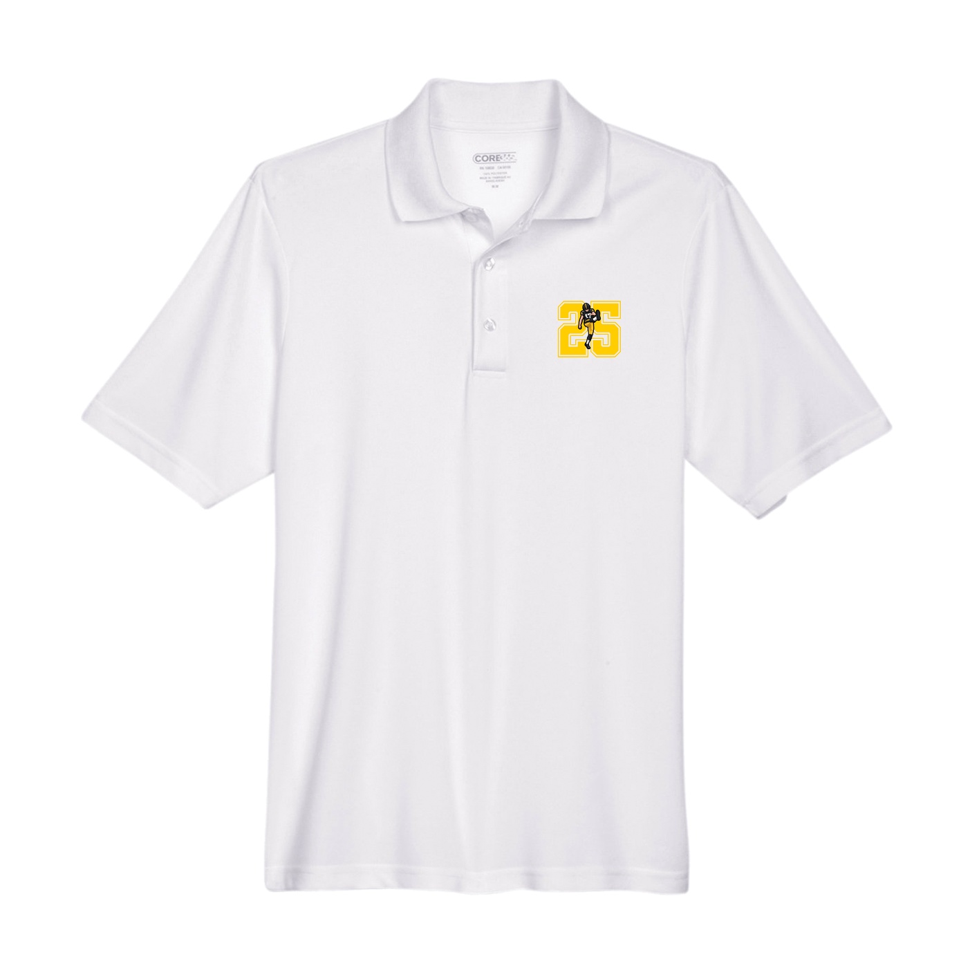 Performance Polo — Number in White